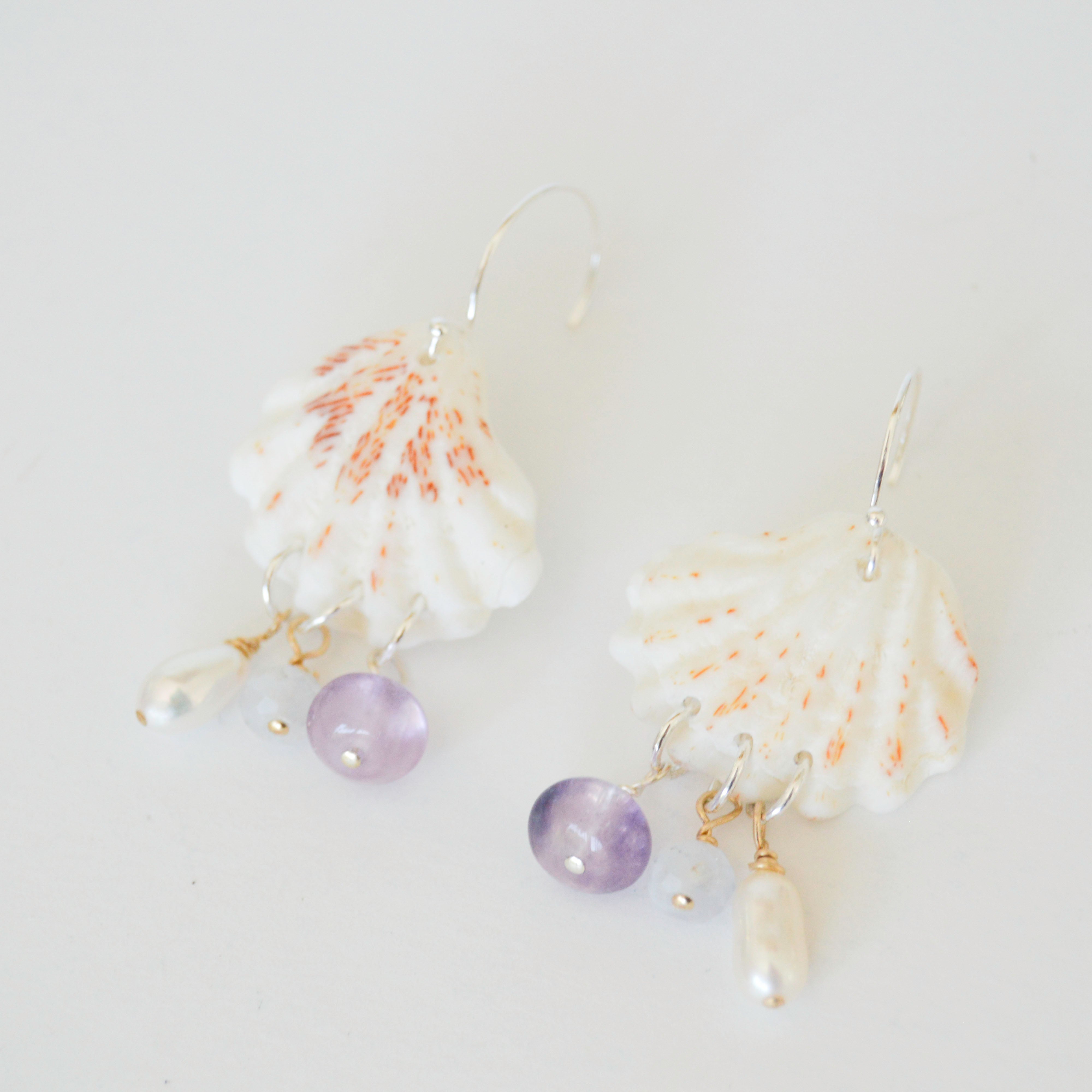 Ivory Kitten Paws and Charm Earrings