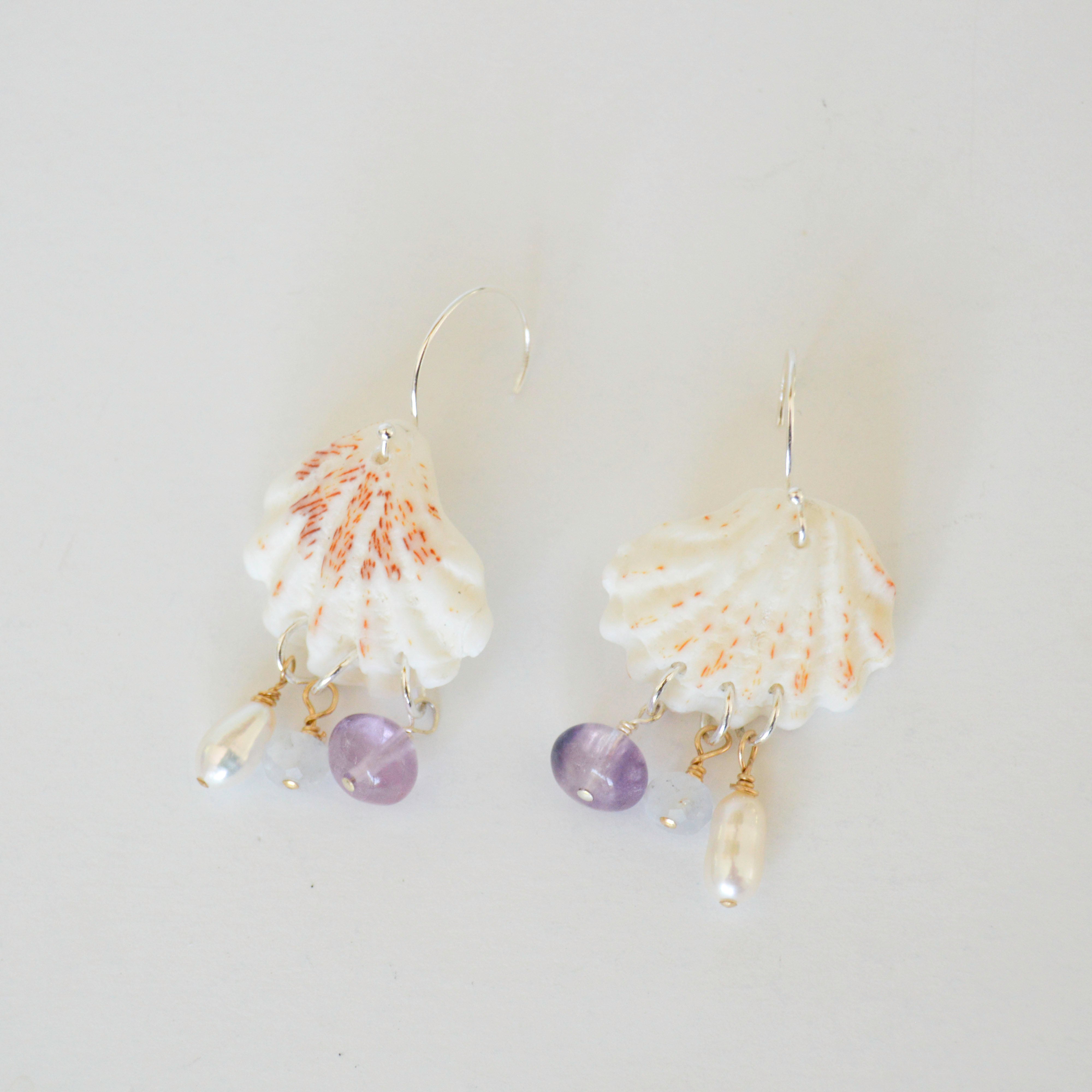 Ivory Kitten Paws and Charm Earrings