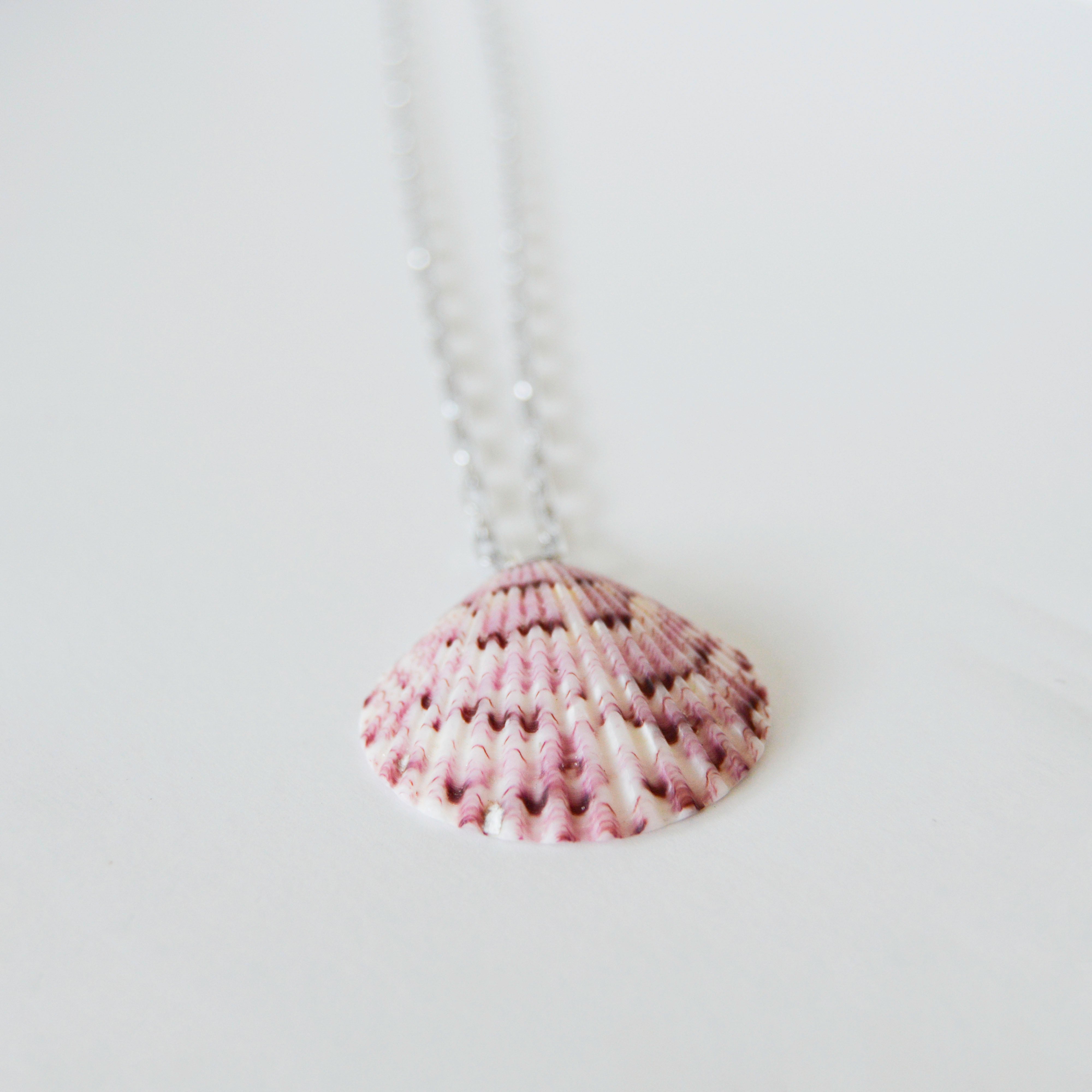 Pink and Silver Seashell Necklace