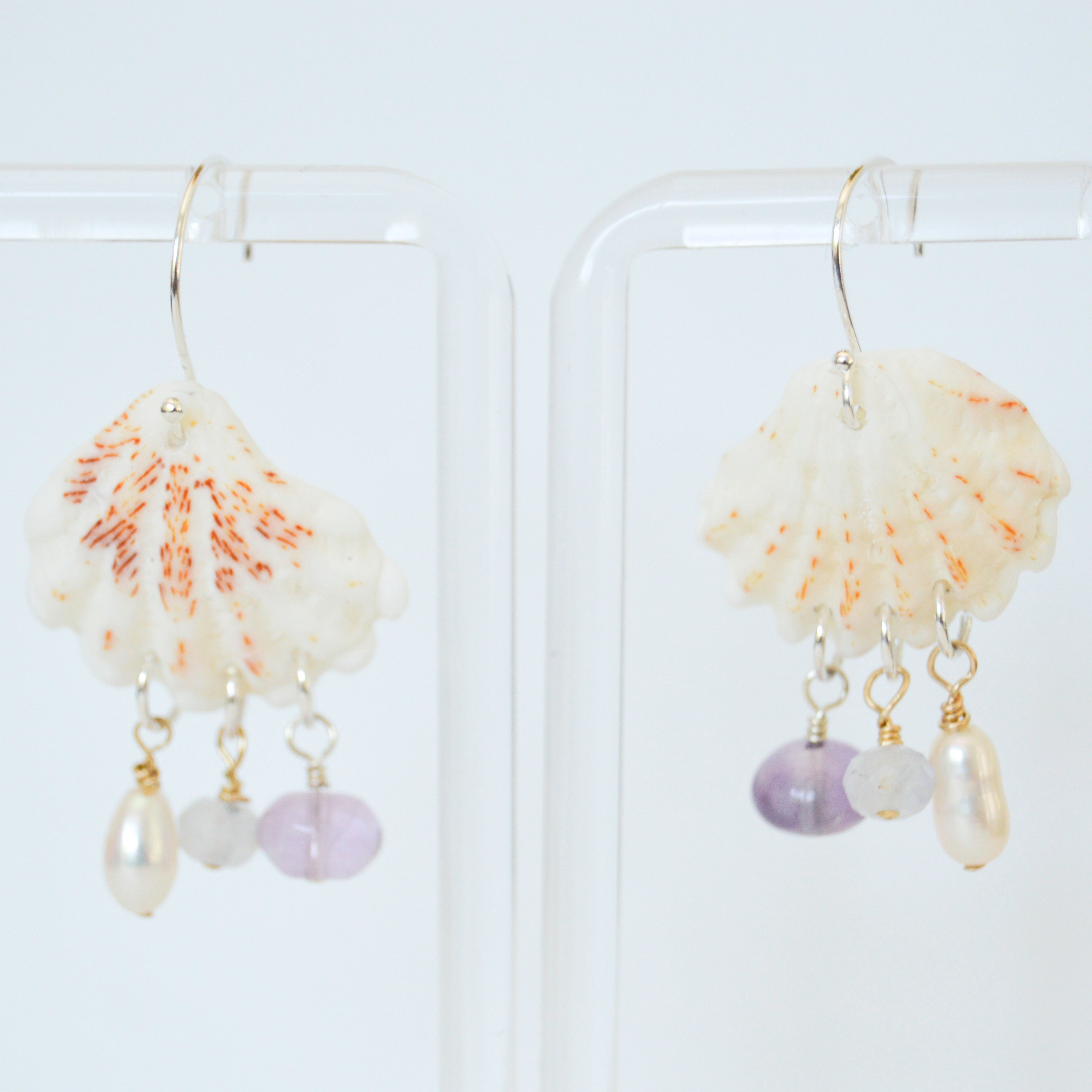 Ivory Kitten Paws and Charm Earrings