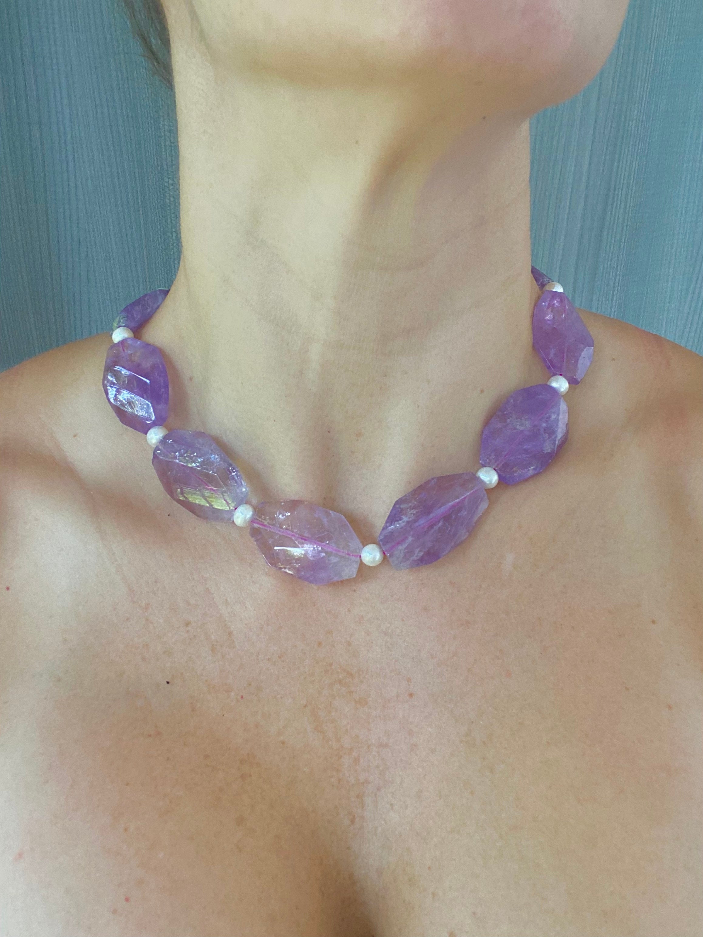 Amethyst and Pearl Necklace