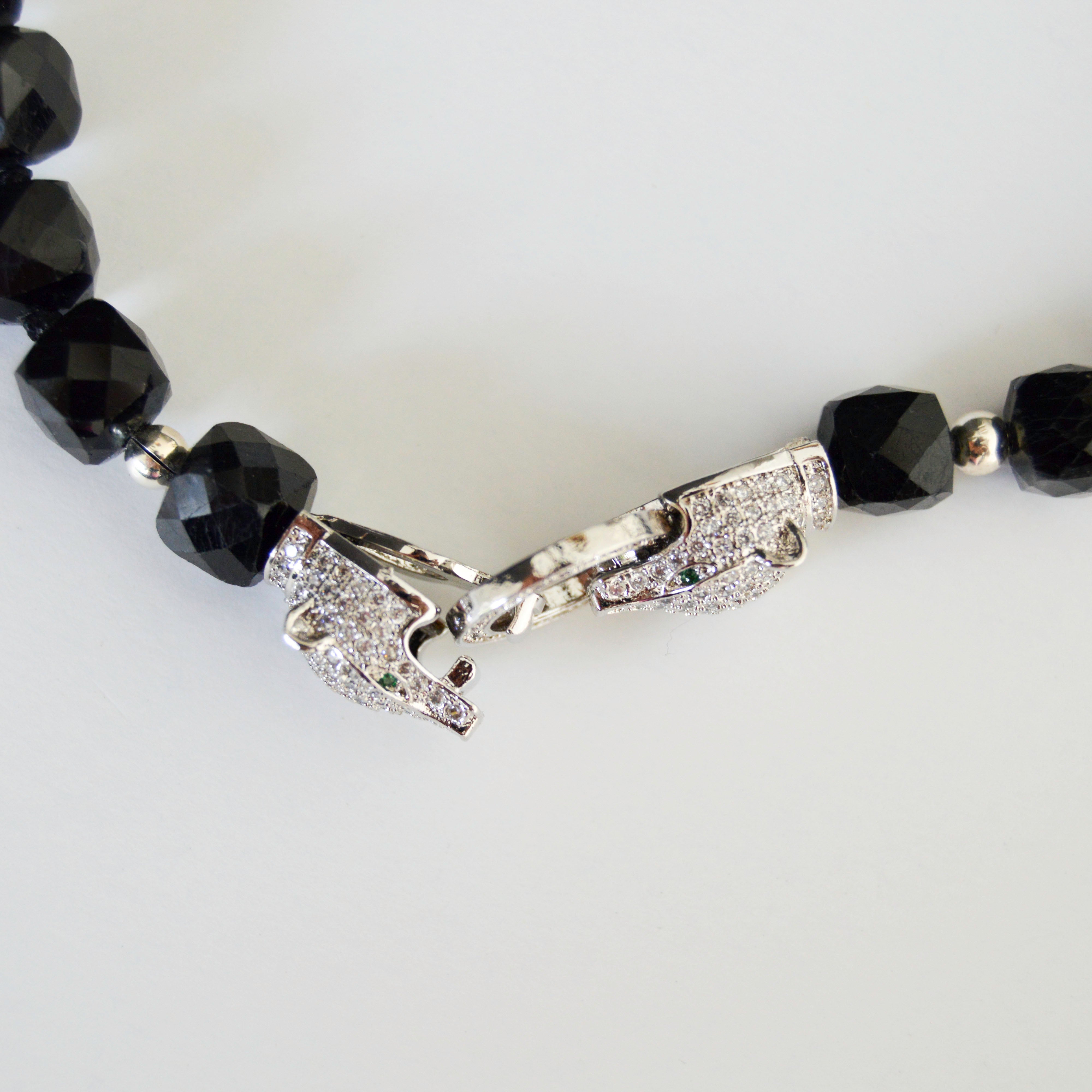 Black Tourmaline Cougar Necklace