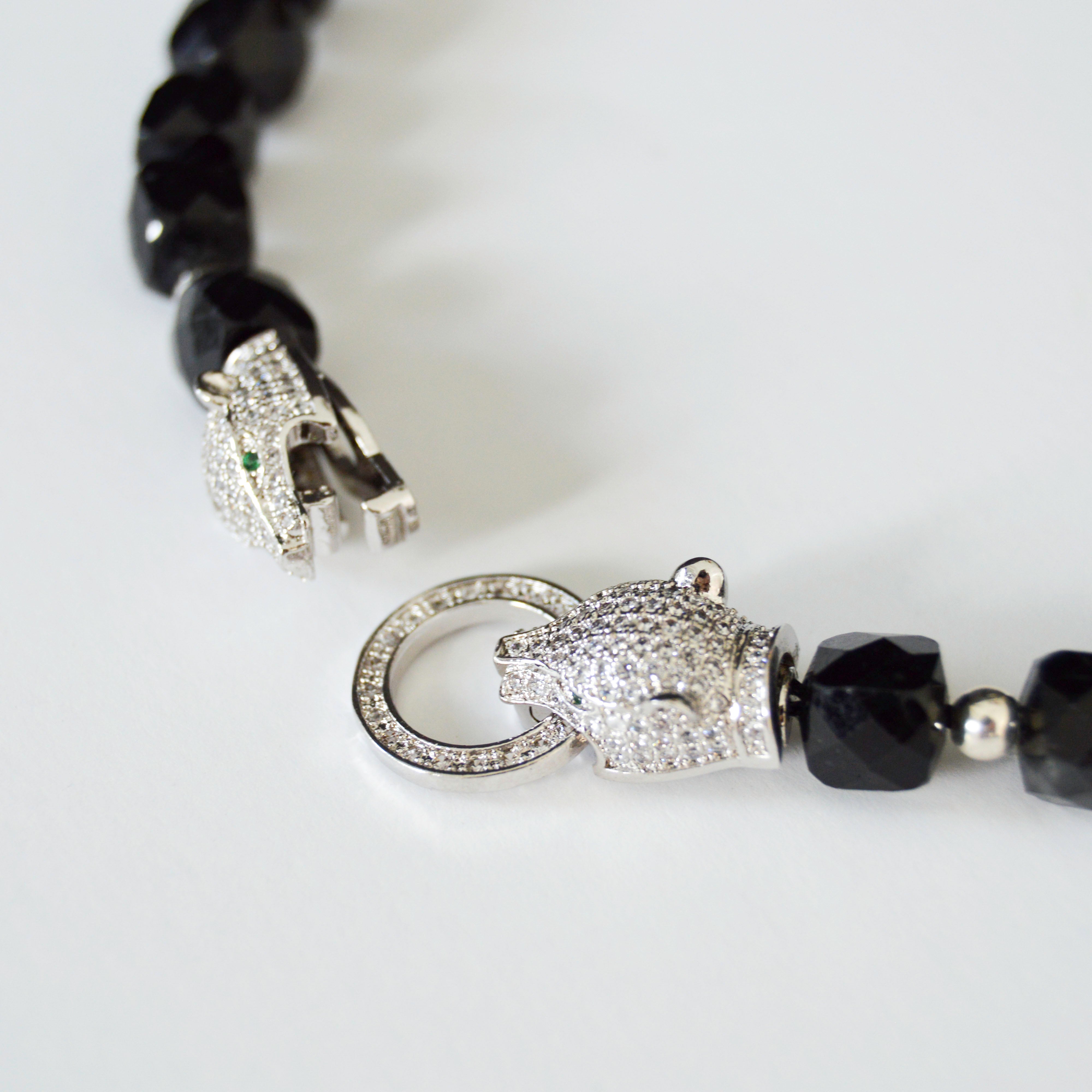 Black Tourmaline Cougar Necklace