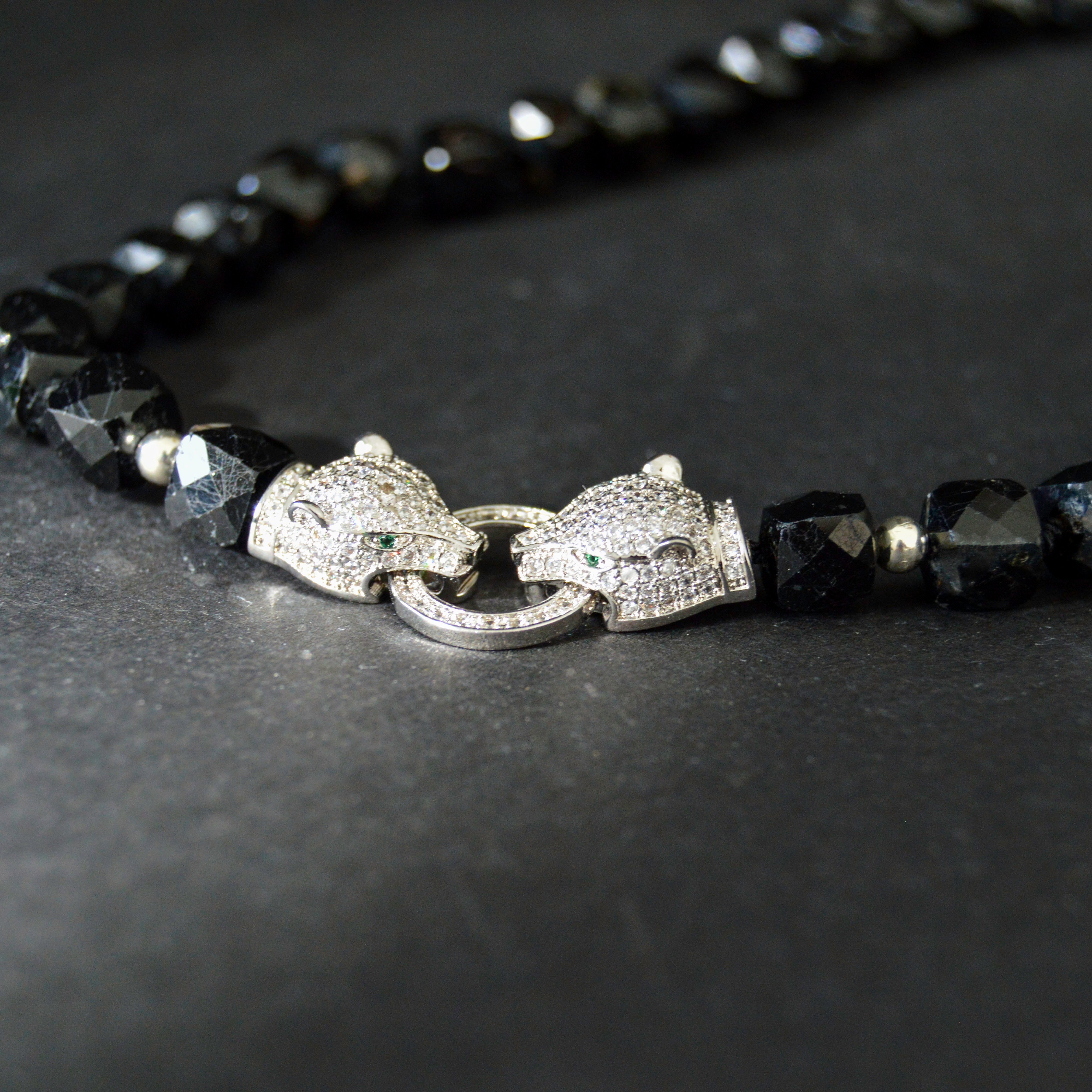 Black Tourmaline Cougar Necklace