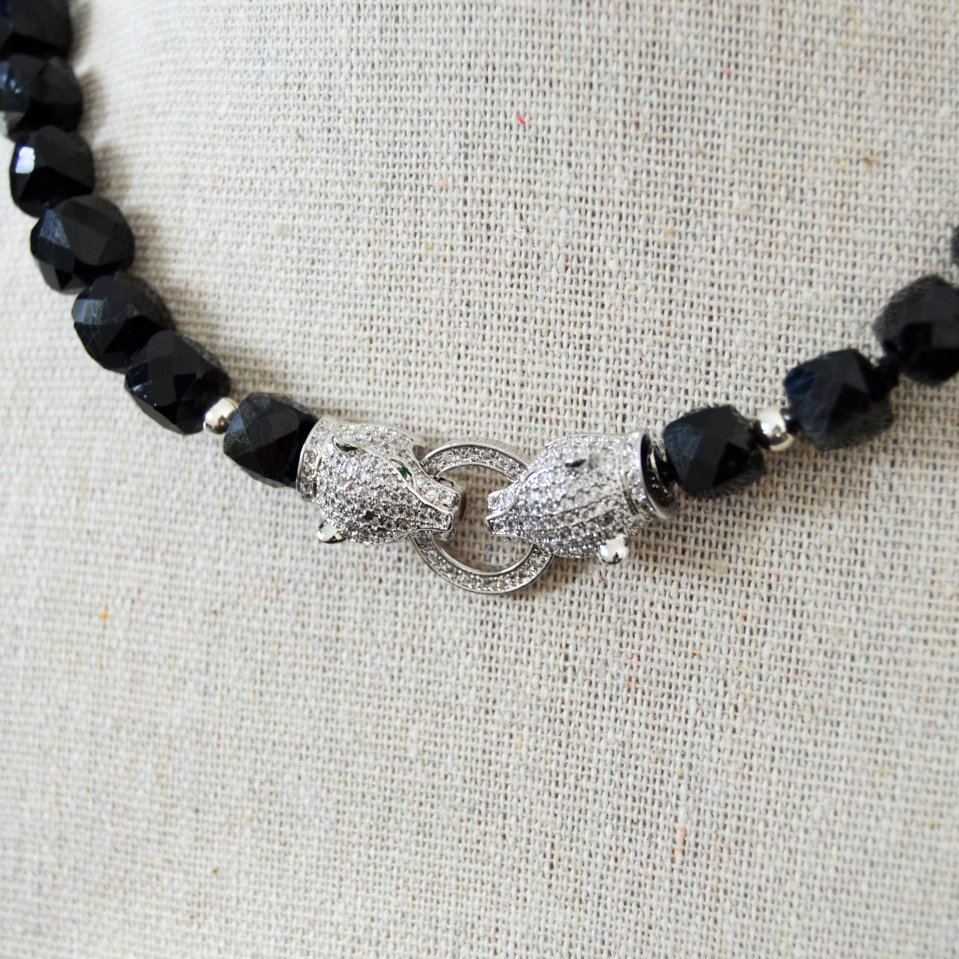 Black Tourmaline Cougar Necklace