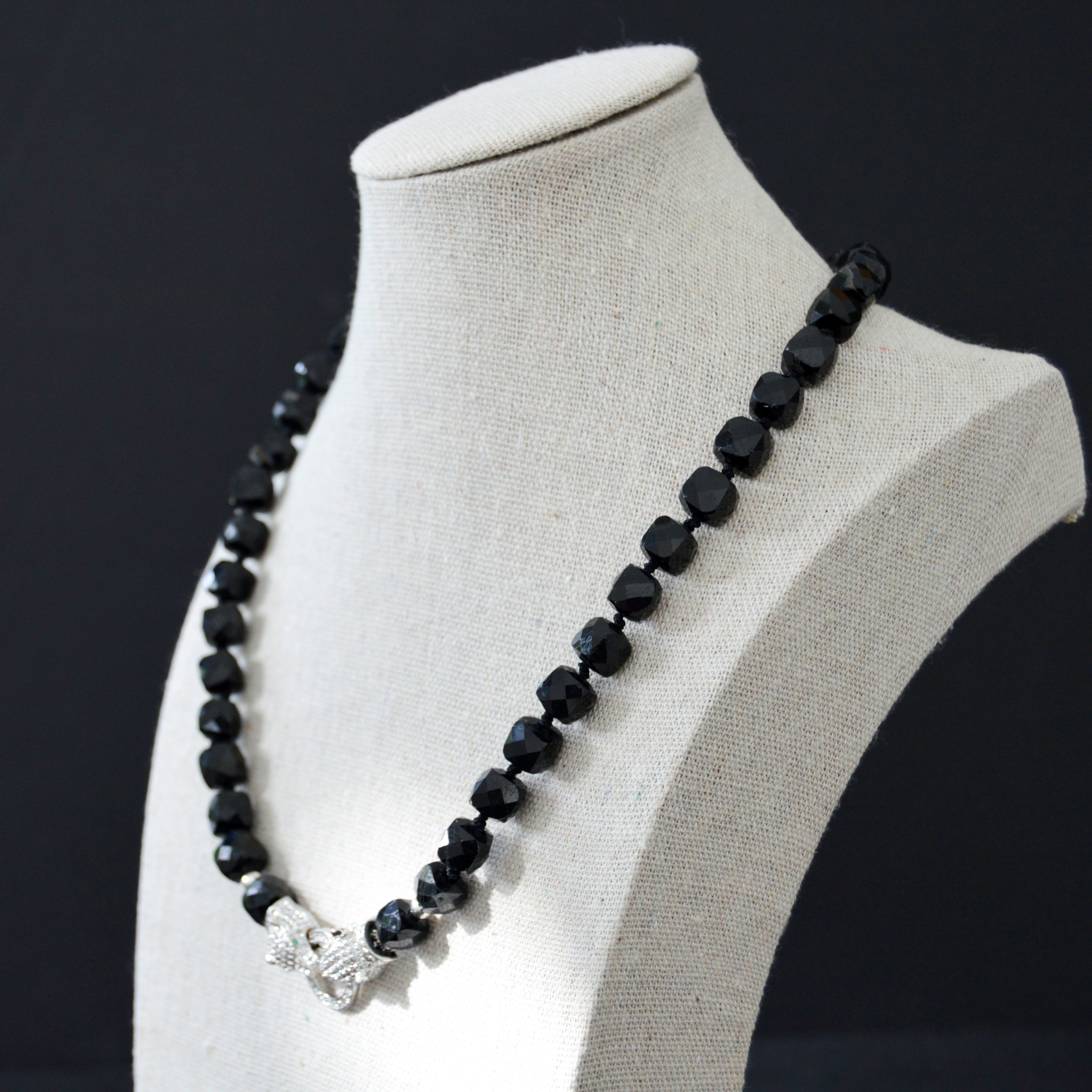 Black Tourmaline Cougar Necklace