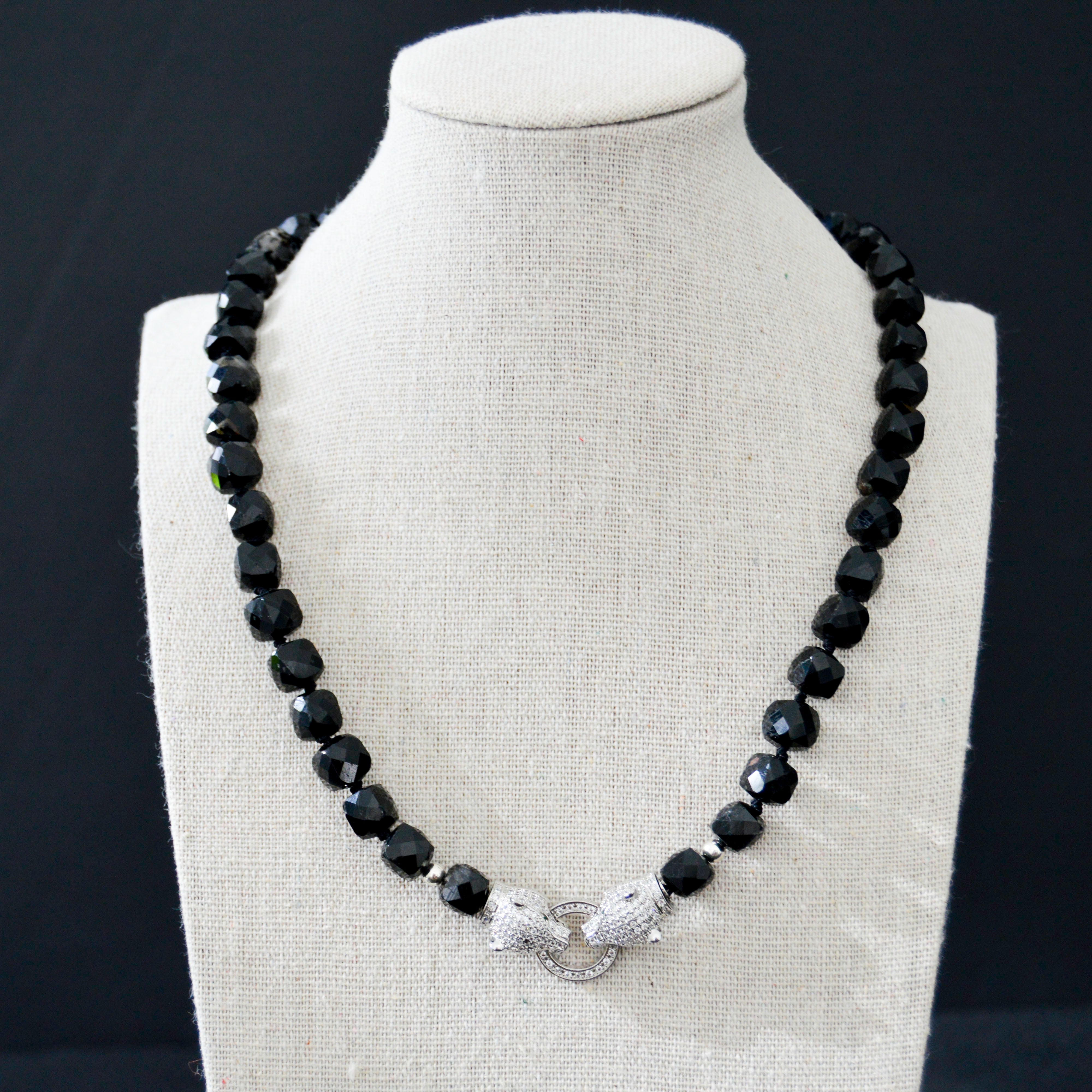 Black Tourmaline Cougar Necklace