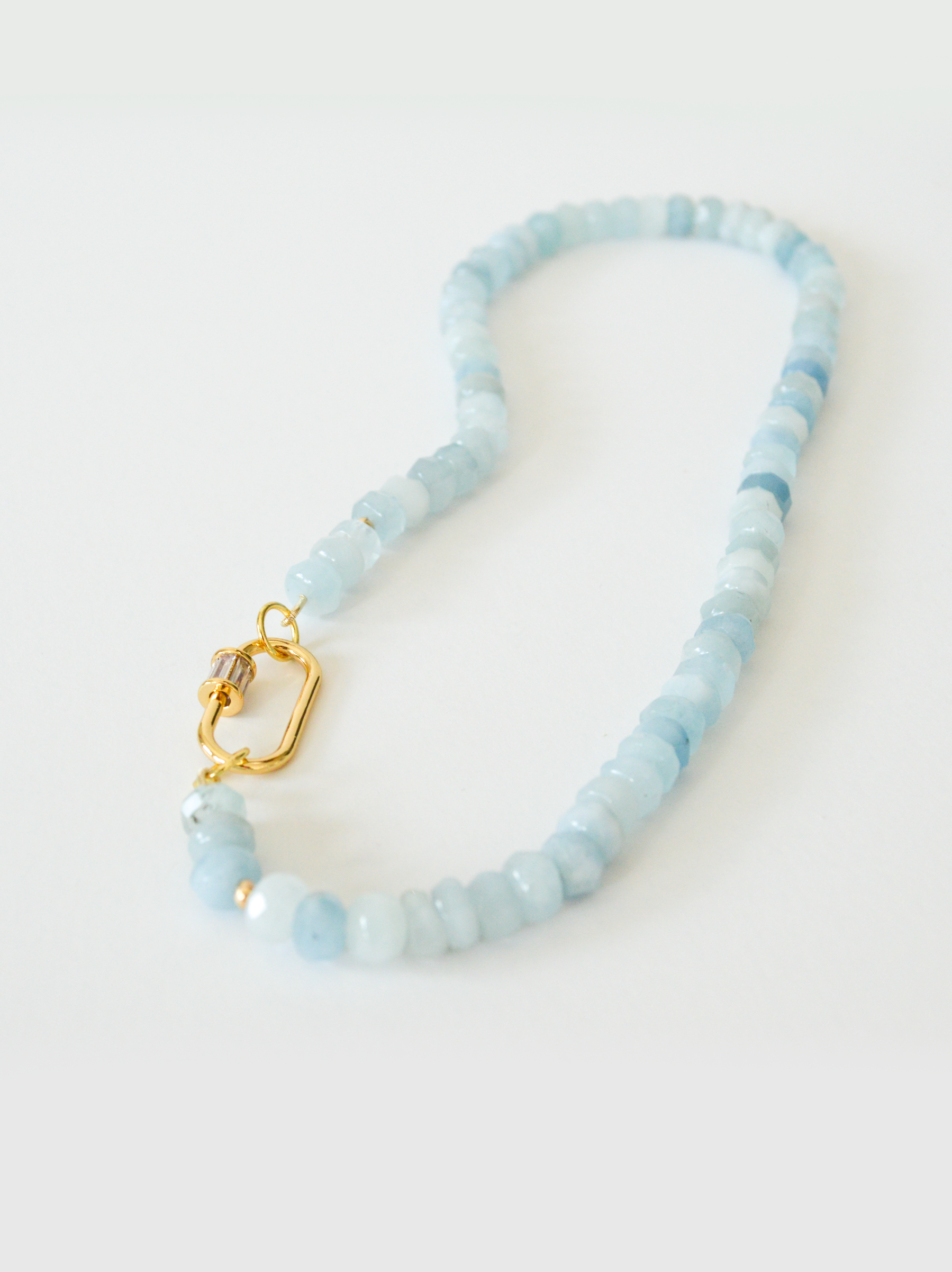 Chunky Aquamarine and Gold Necklace