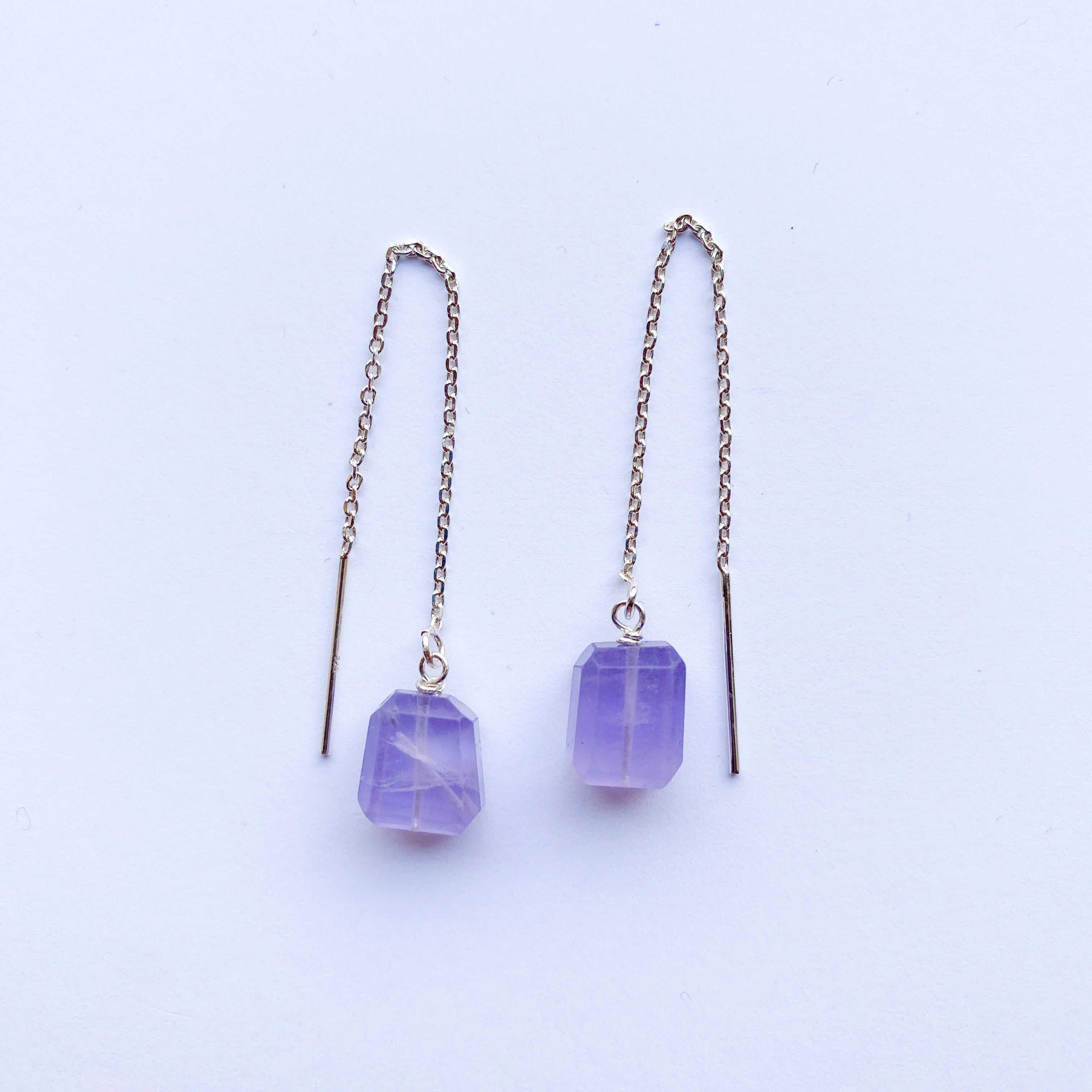 Lavender Fluorite Sterling Threaders