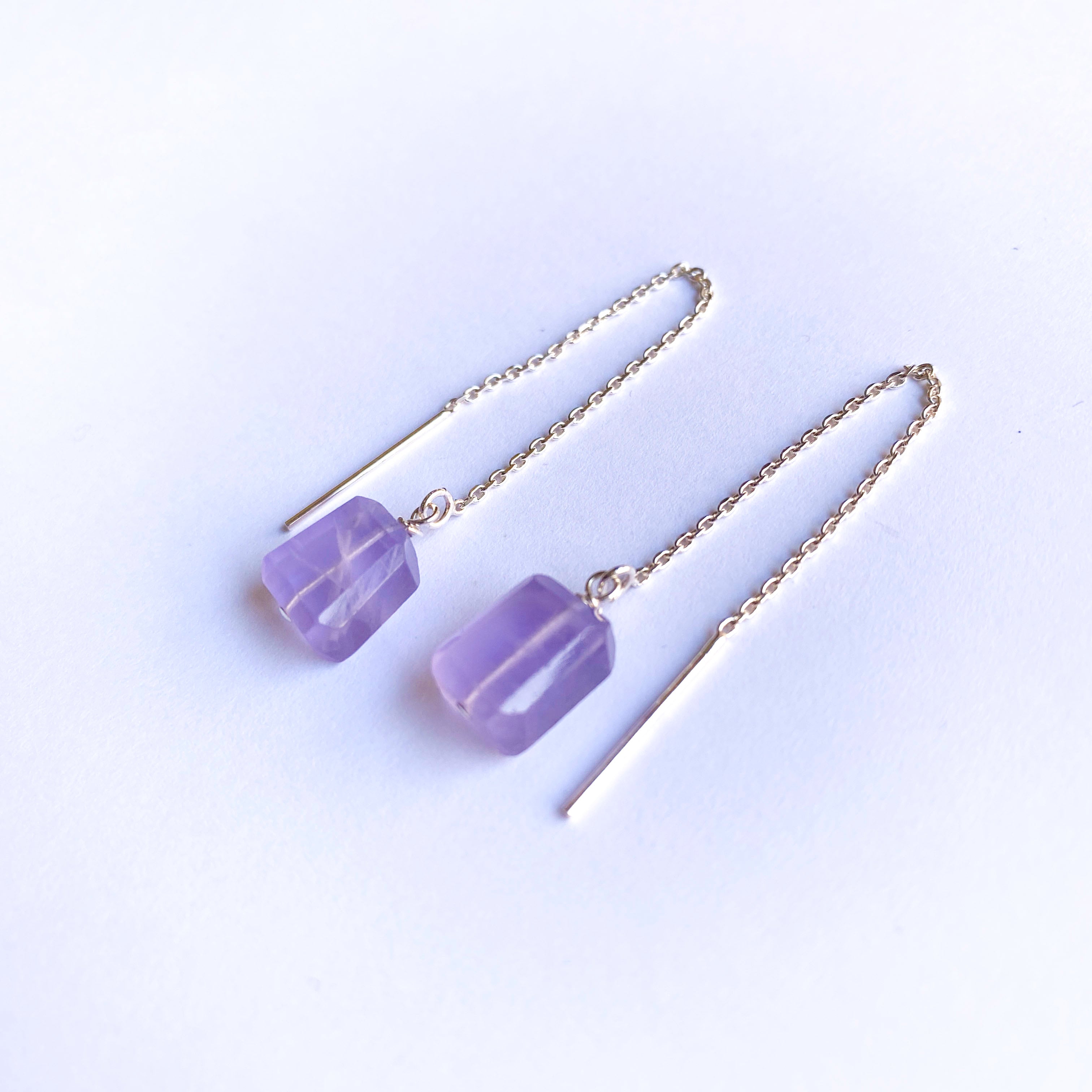 Lavender Fluorite Sterling Threaders