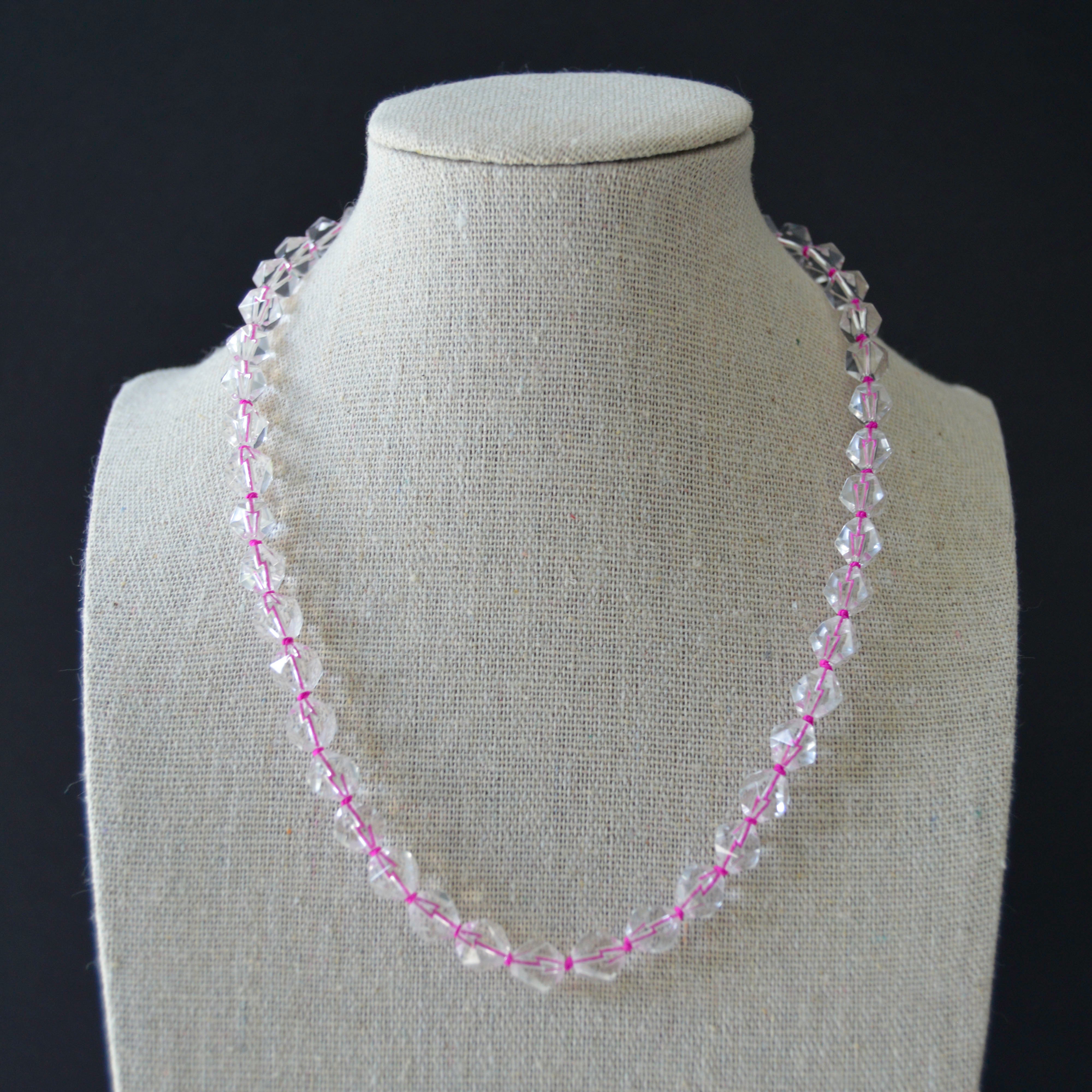 Quartz with Fuchsia Silk