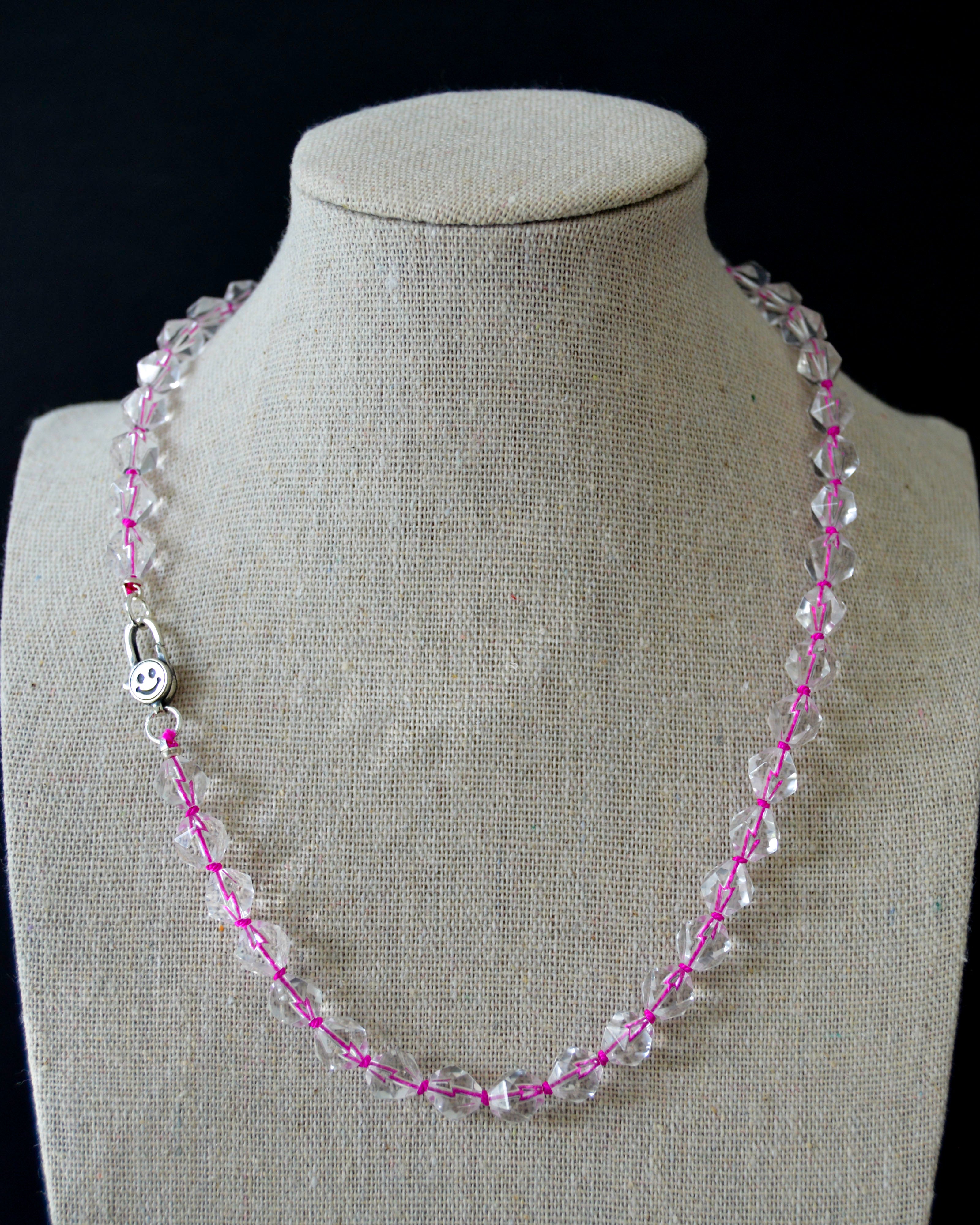 Quartz with Fuchsia Silk