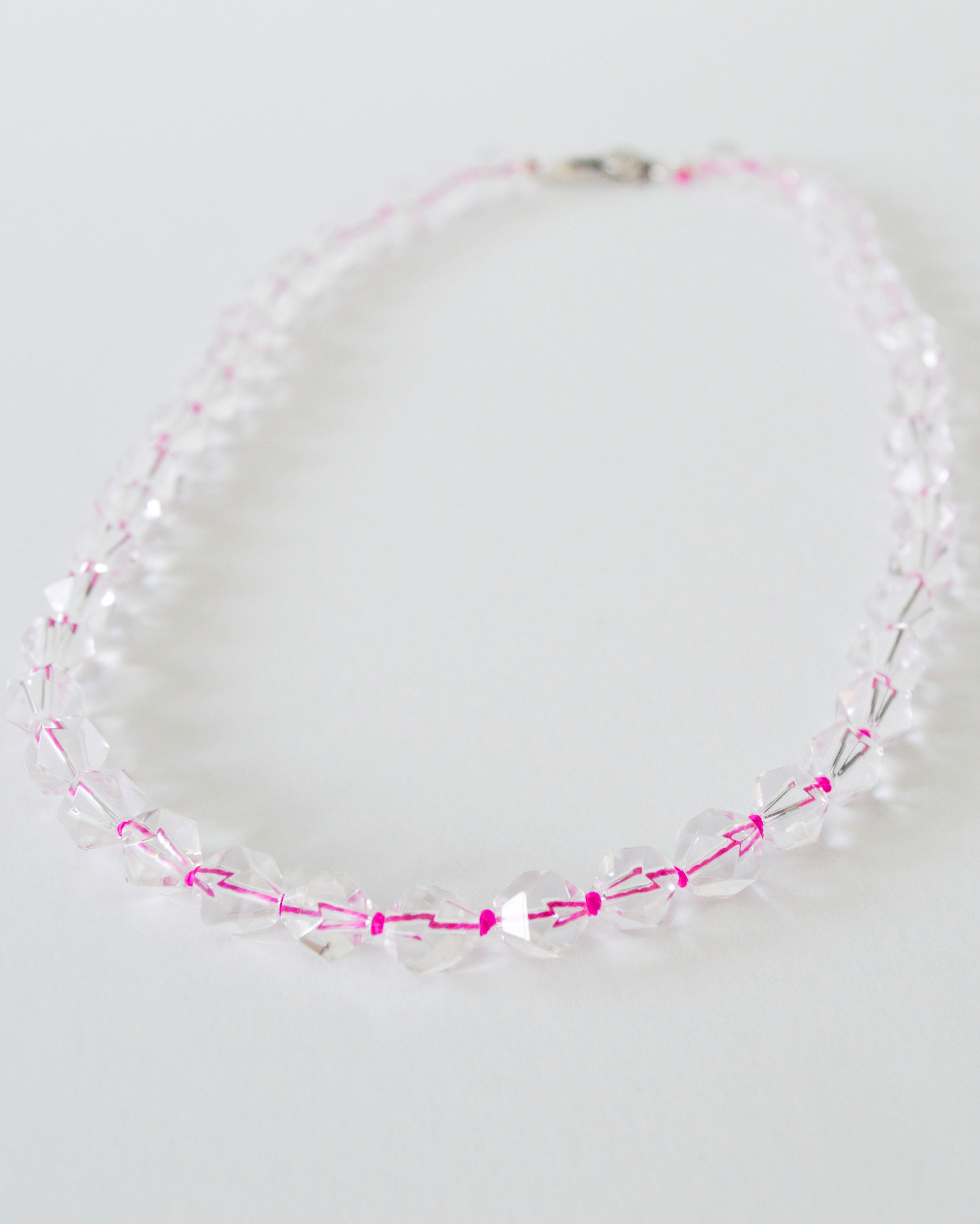 Quartz with Fuchsia Silk