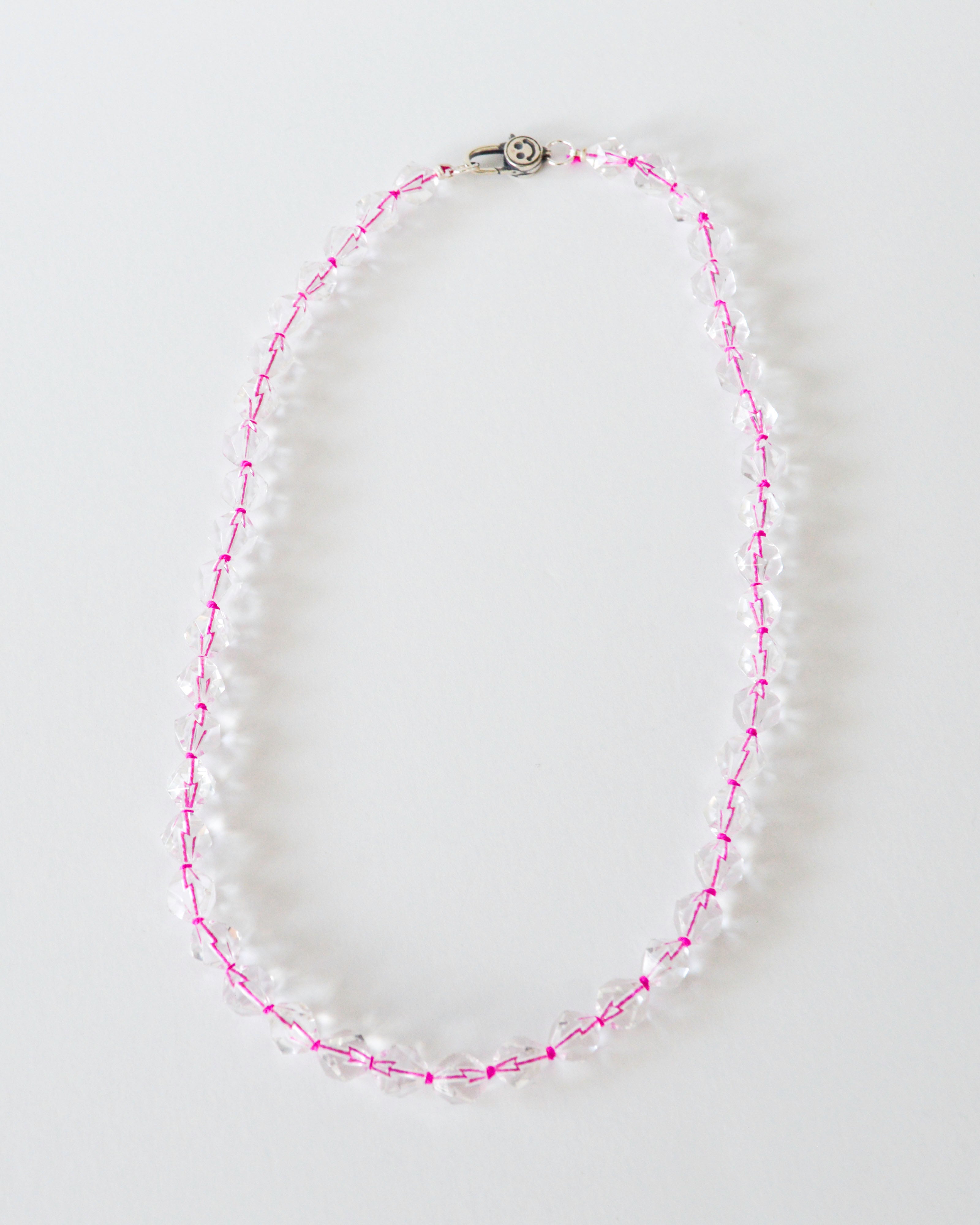 Quartz with Fuchsia Silk