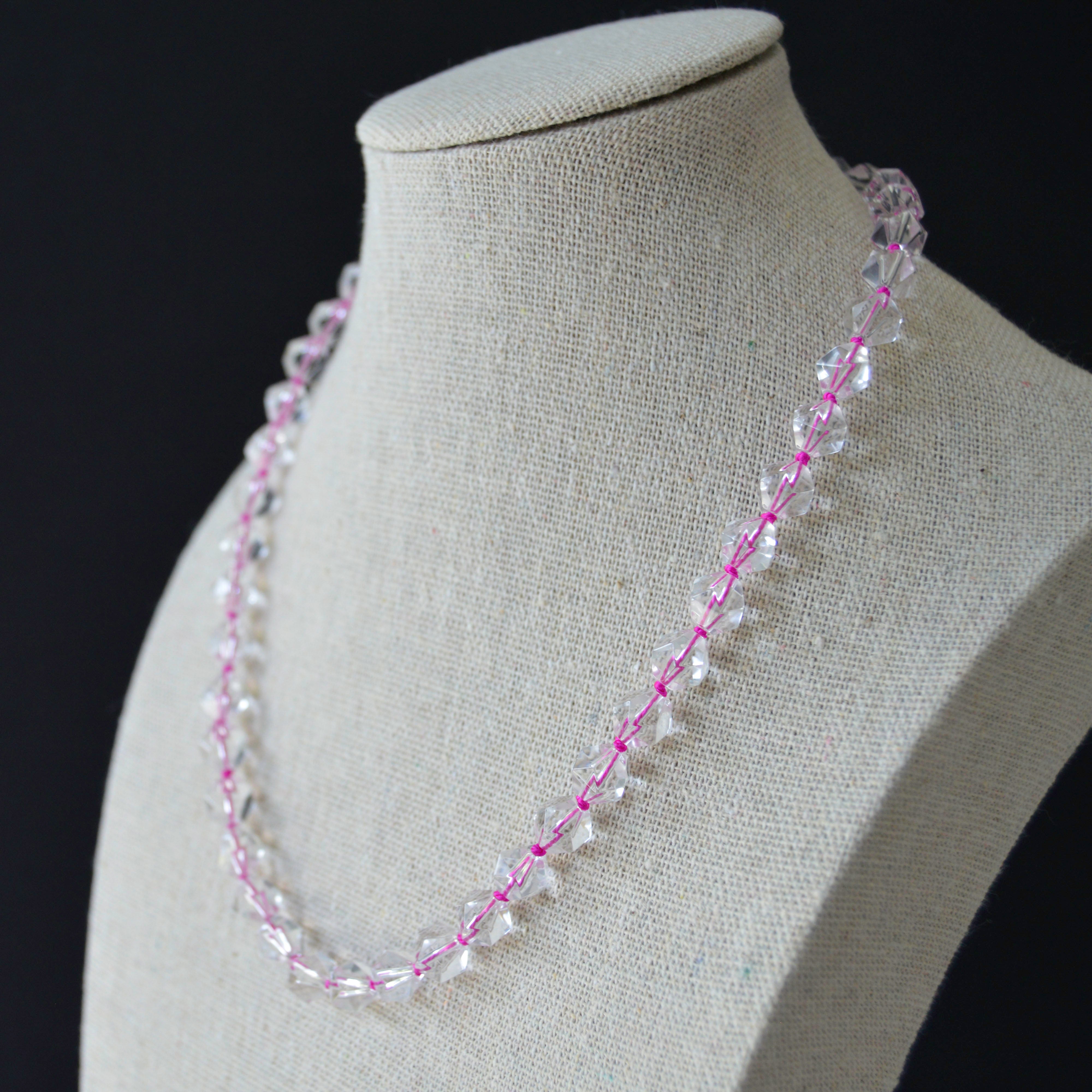 Quartz with Fuchsia Silk