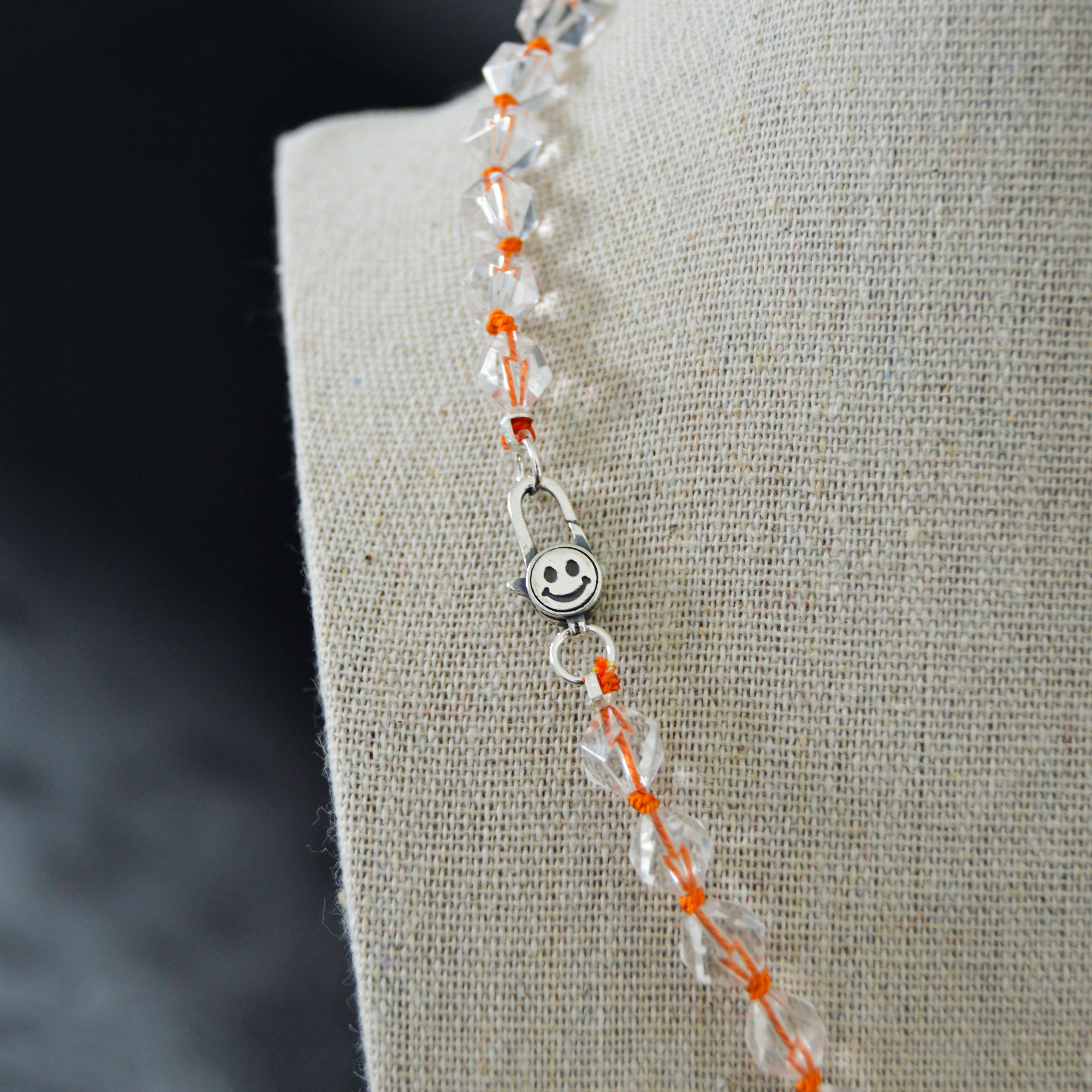 Quartz with Bright Orange Silk