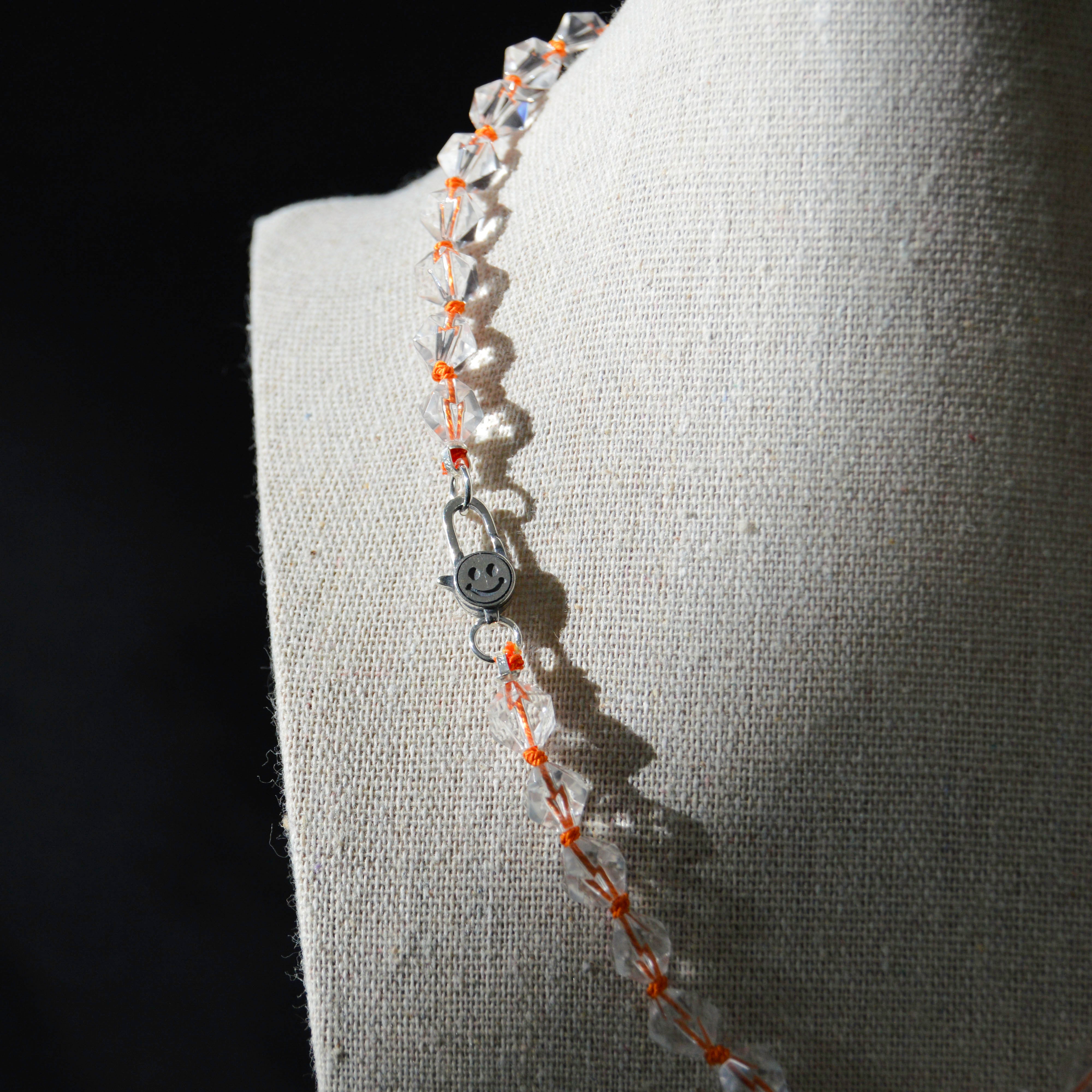 Quartz with Bright Orange Silk