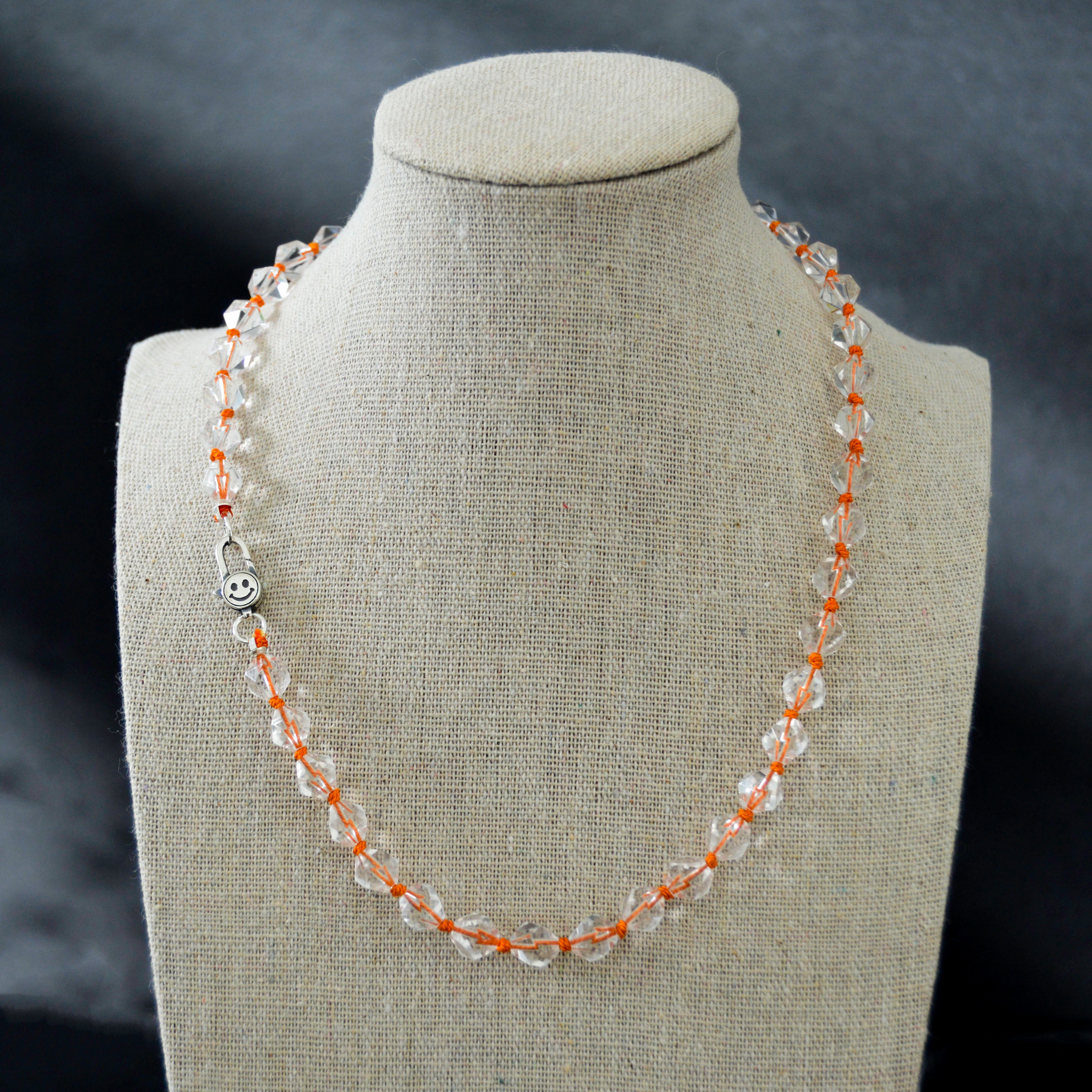 Quartz with Bright Orange Silk