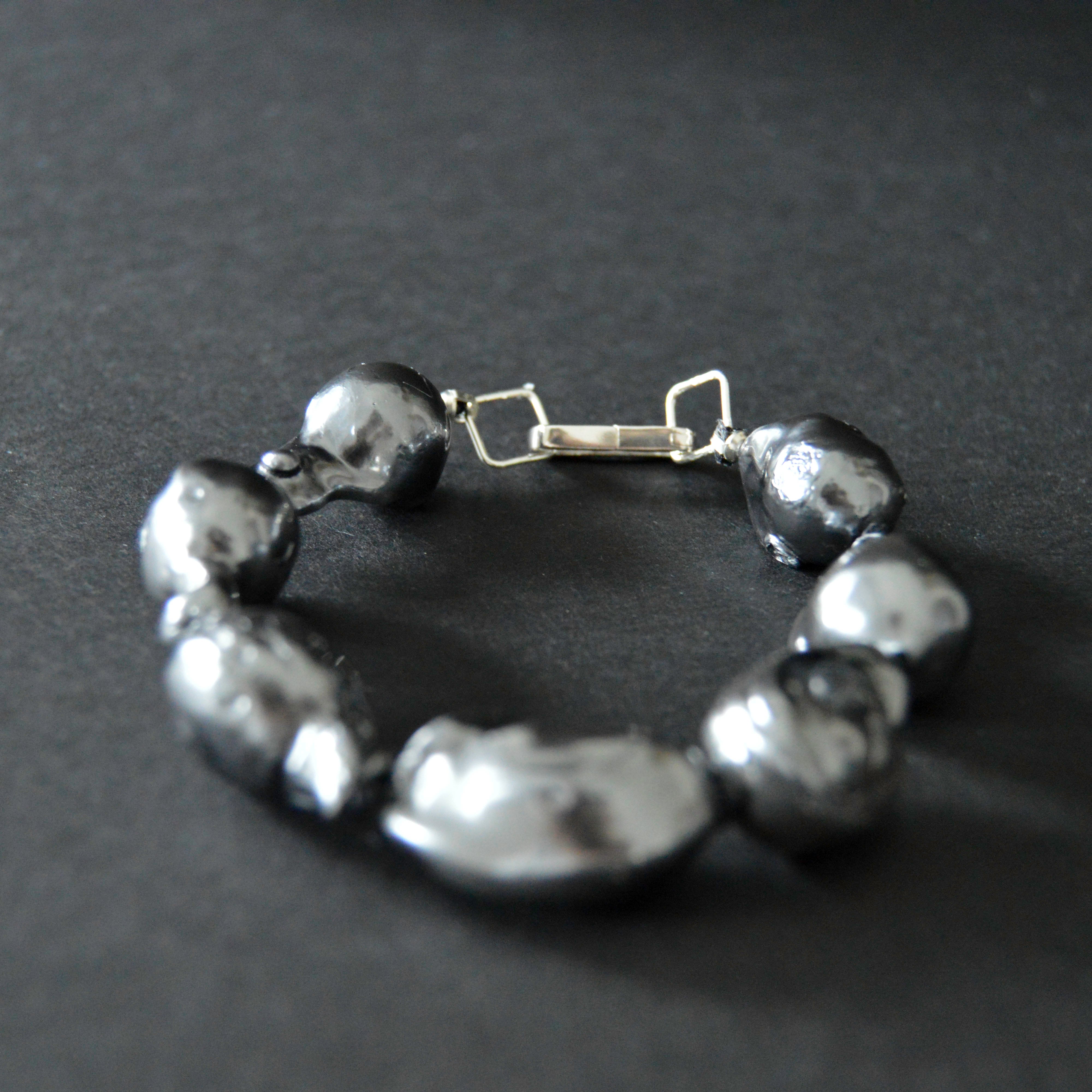 Silver Baroque Pearl Bracelet