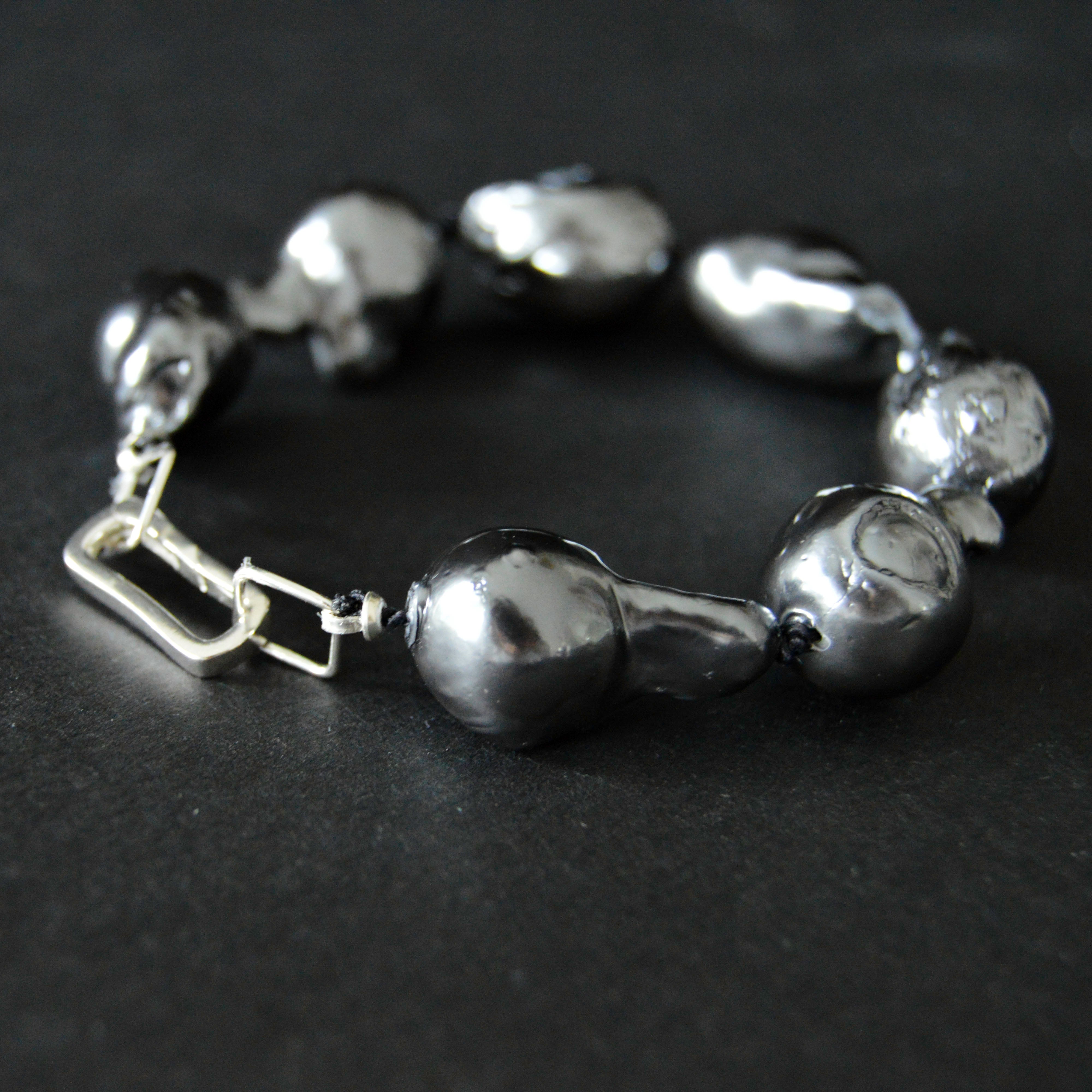 Silver Baroque Pearl Bracelet