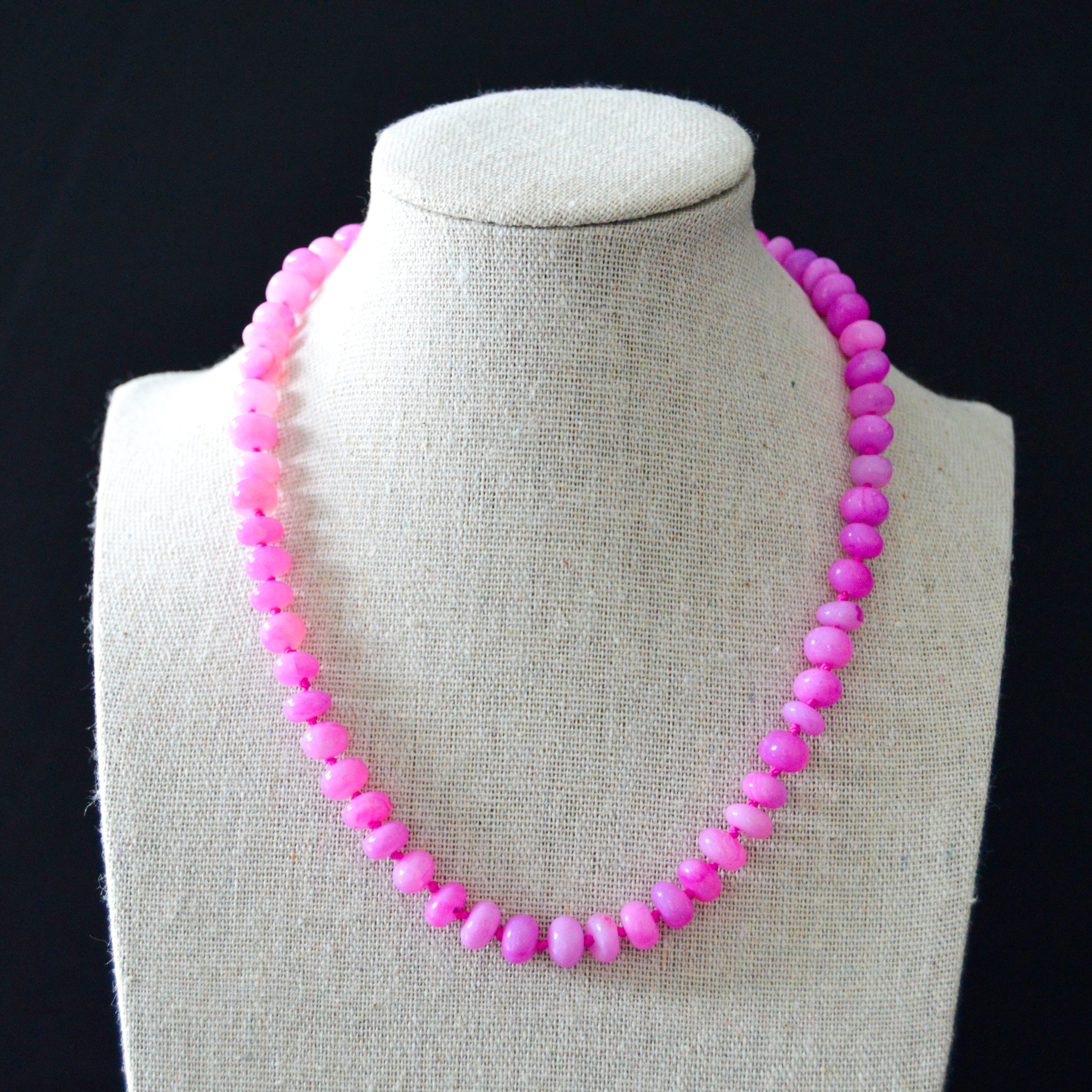 Fuchsia on Fuchsia Opals and Silk Necklace