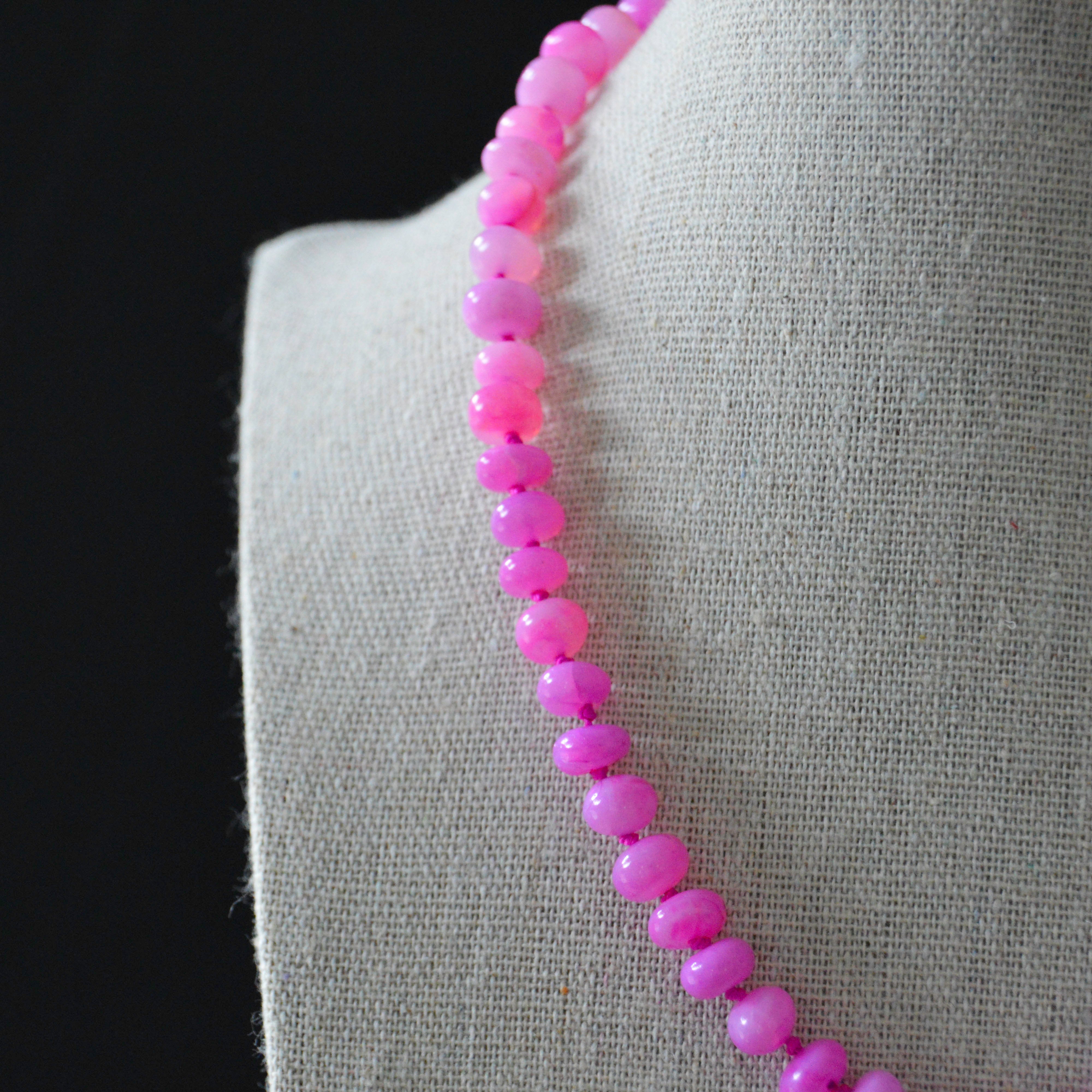 Fuchsia on Fuchsia Opals and Silk Necklace