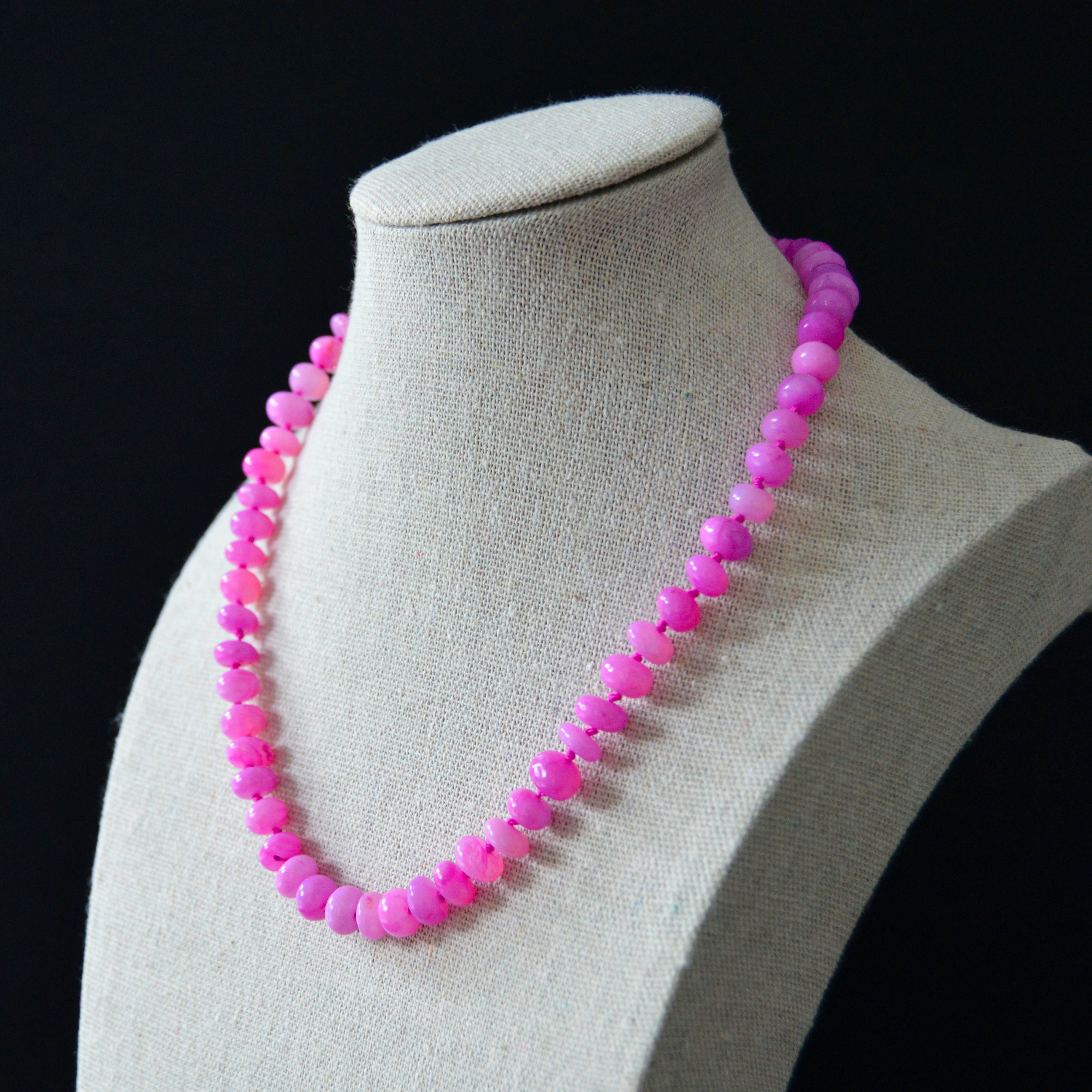 Fuchsia on Fuchsia Opals and Silk Necklace