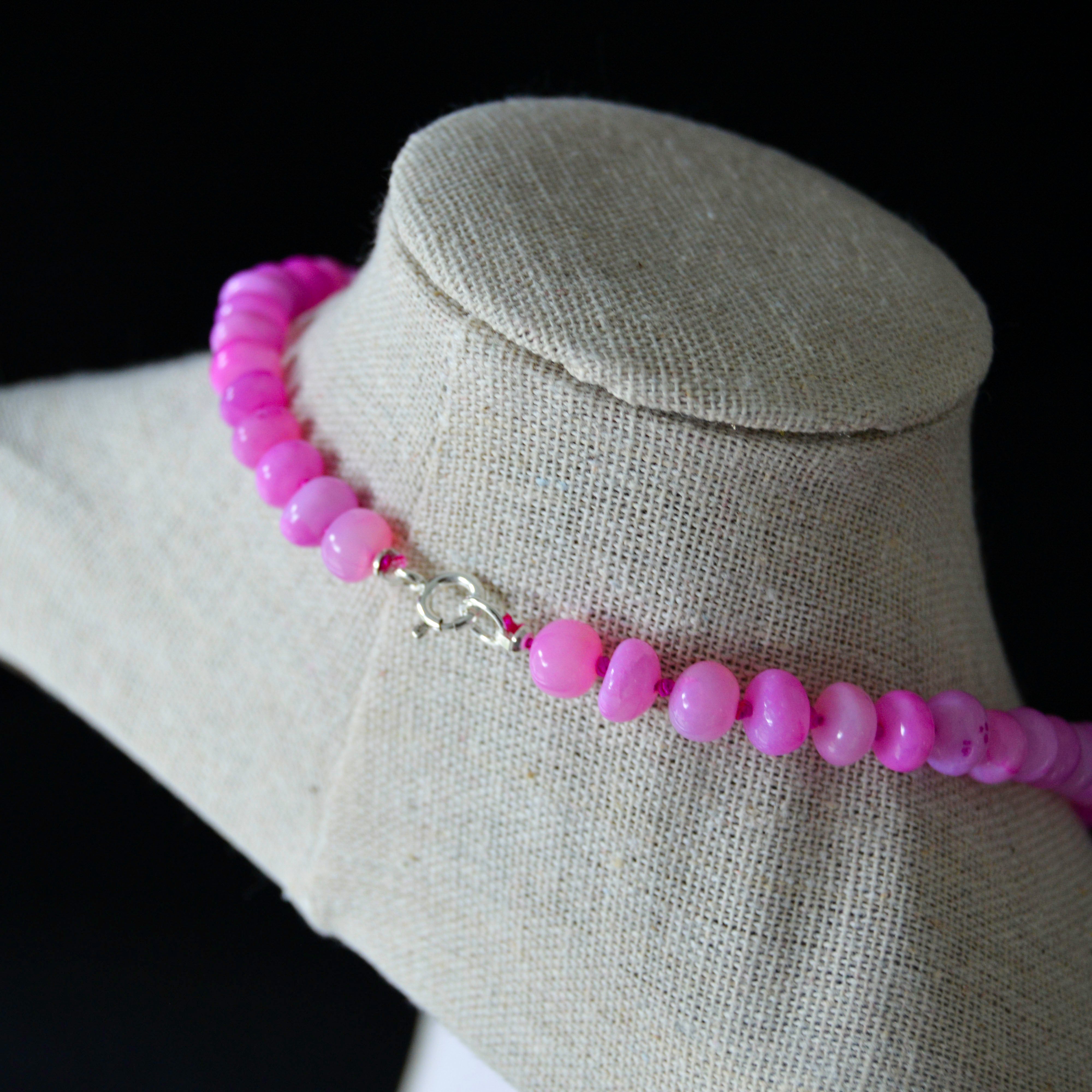 Fuchsia on Fuchsia Opals and Silk Necklace