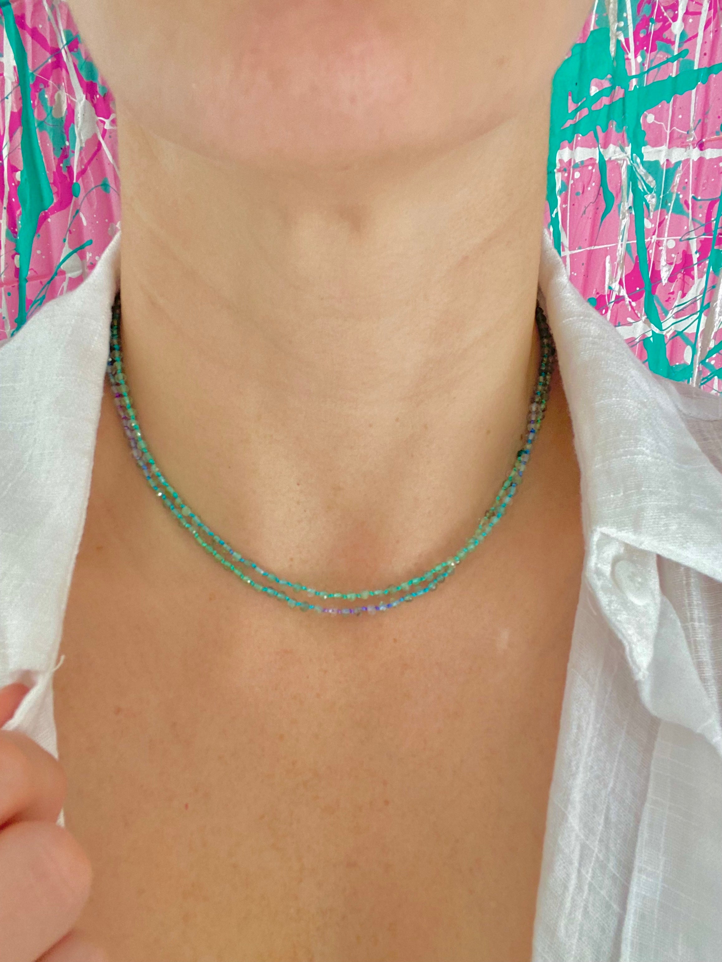 Knotted Apatite Necklace