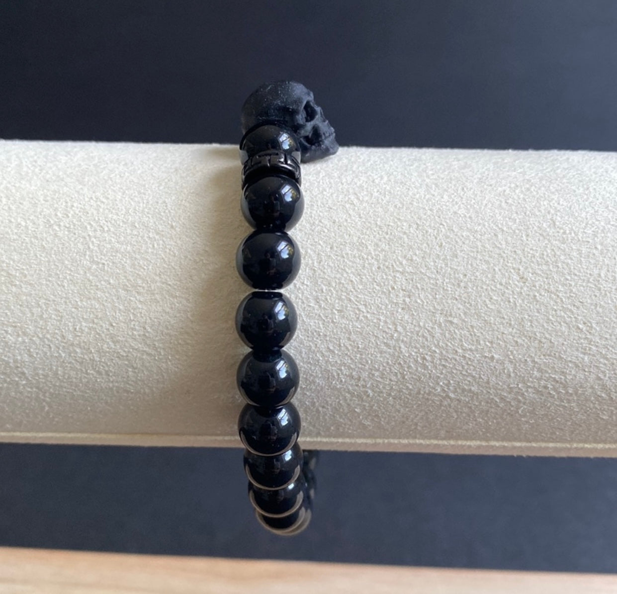 Polished Onyx Skull Bracelet