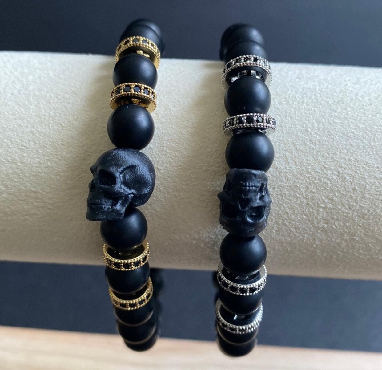 Onyx Black Skull Bracelet