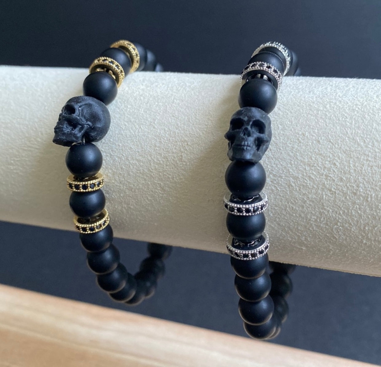 Onyx Black Skull Bracelet