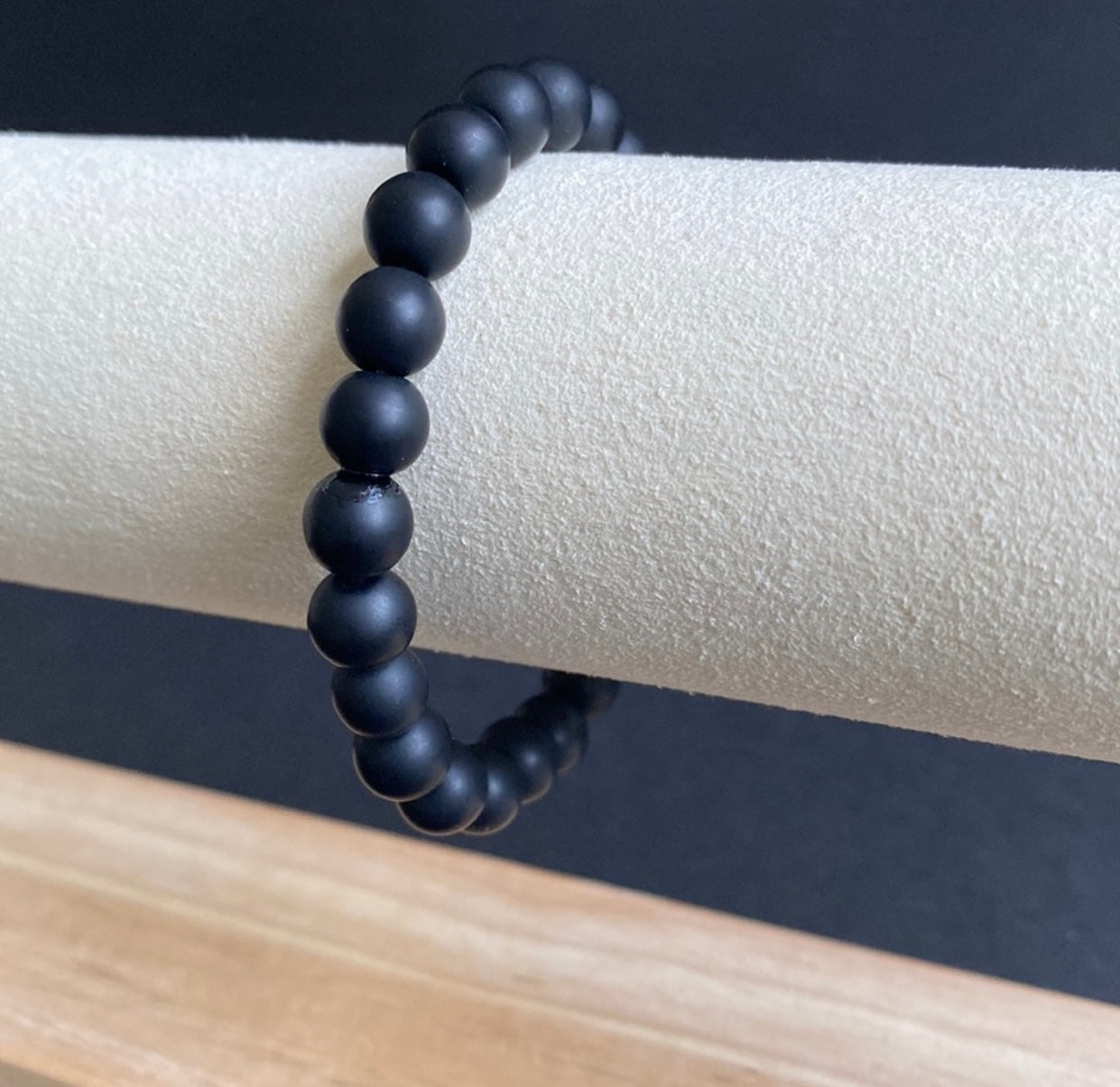 Onyx Maze Bead Black Skull Bracelet