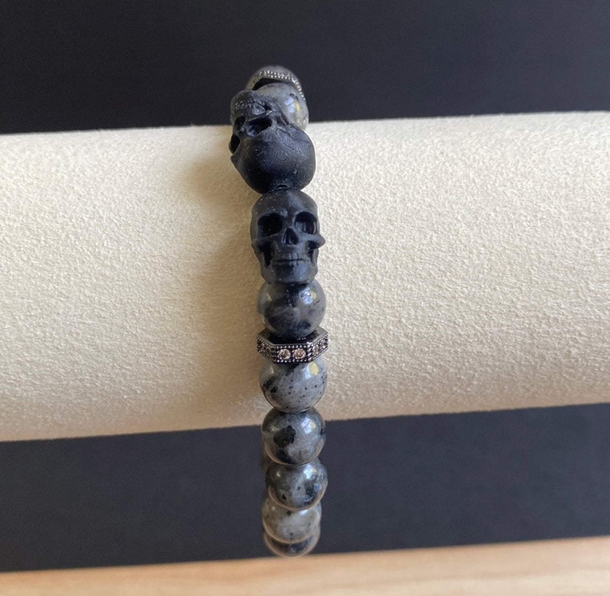 Labradorite Skull Bracelet