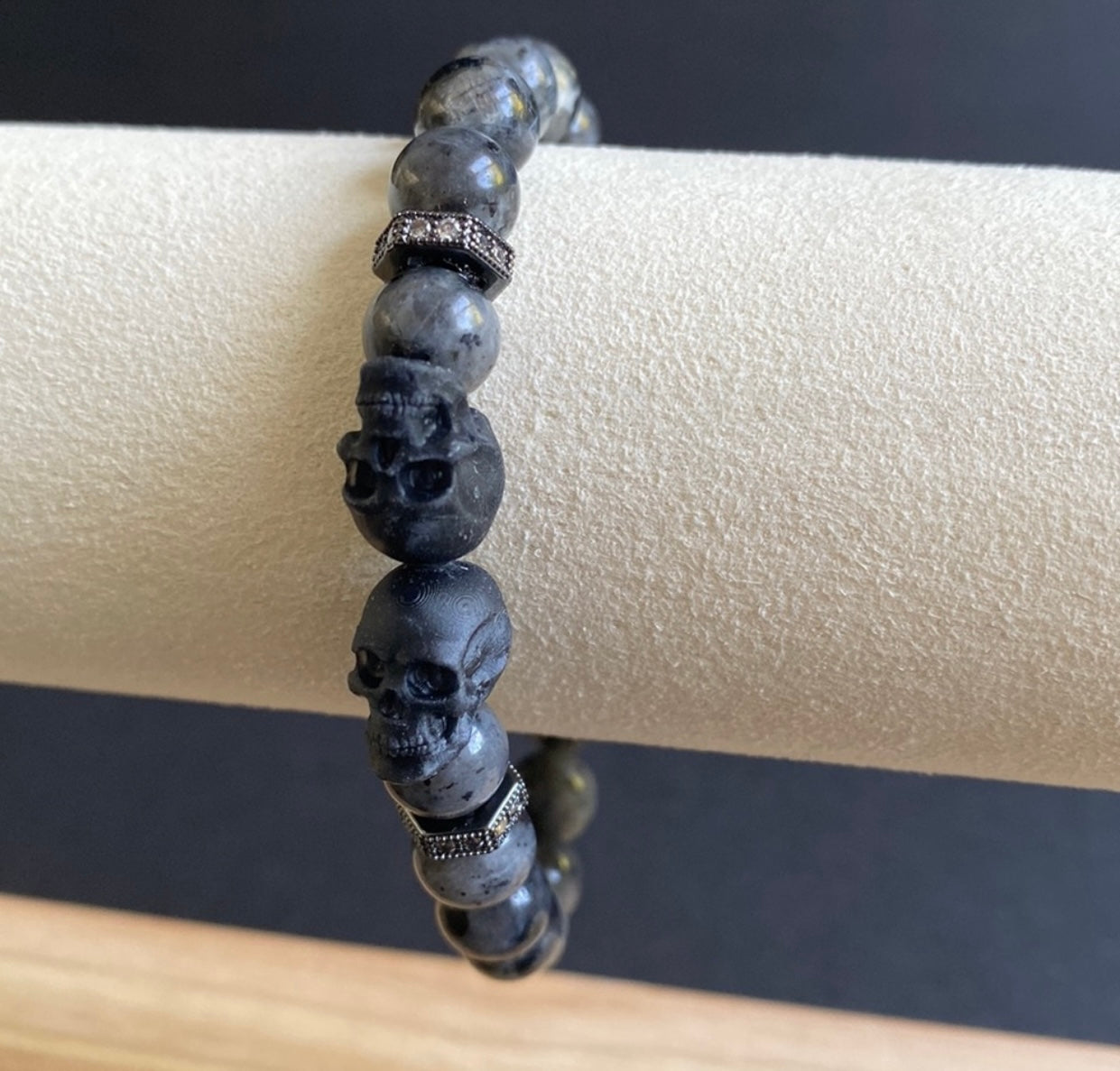 Labradorite Skull Bracelet