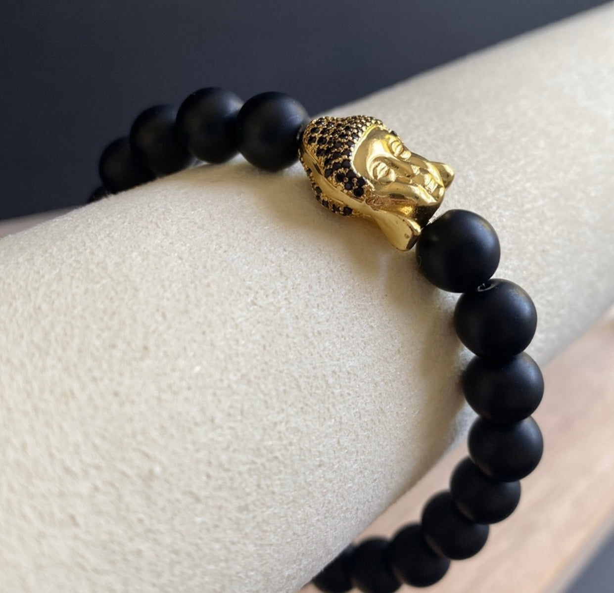 Onyx Gold Buddha Bracelet