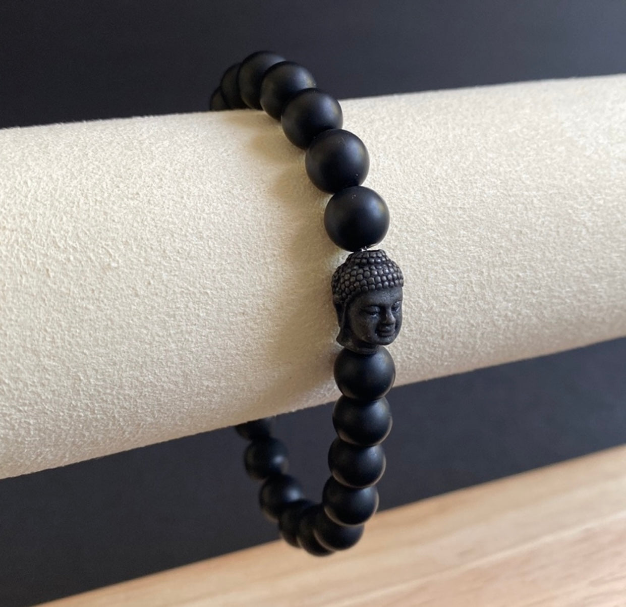 Onyx and Black Cast Buddha Bracelet