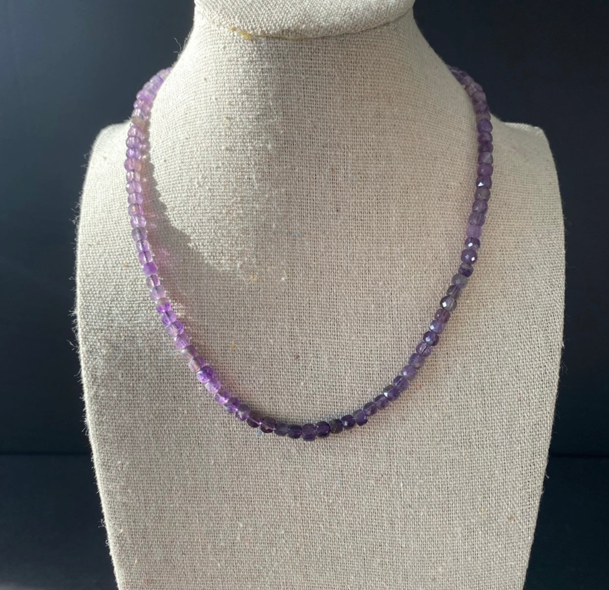 Amethyst Cube Necklace