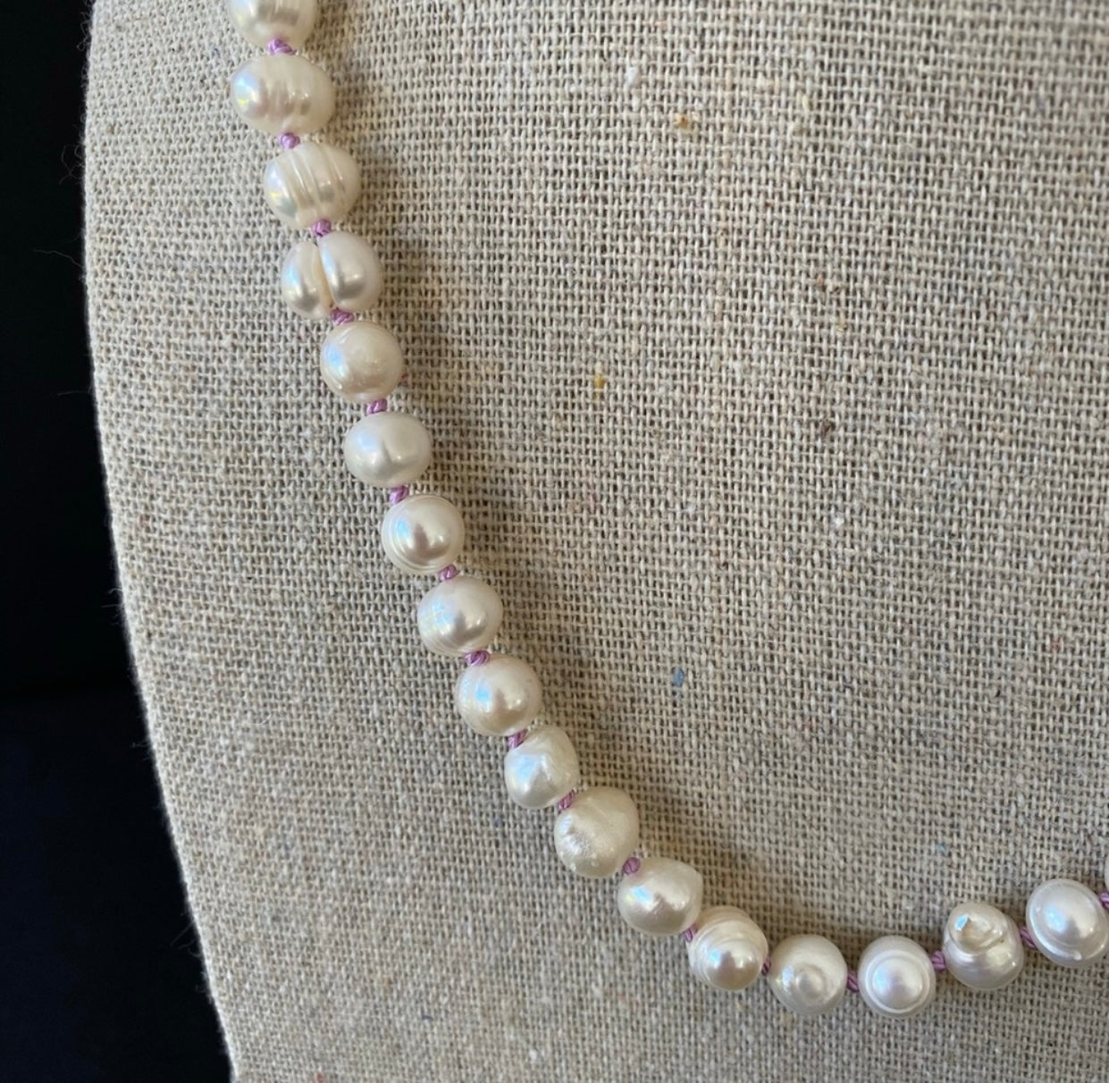 Lilac Knotted Freshwater Pearl Necklace