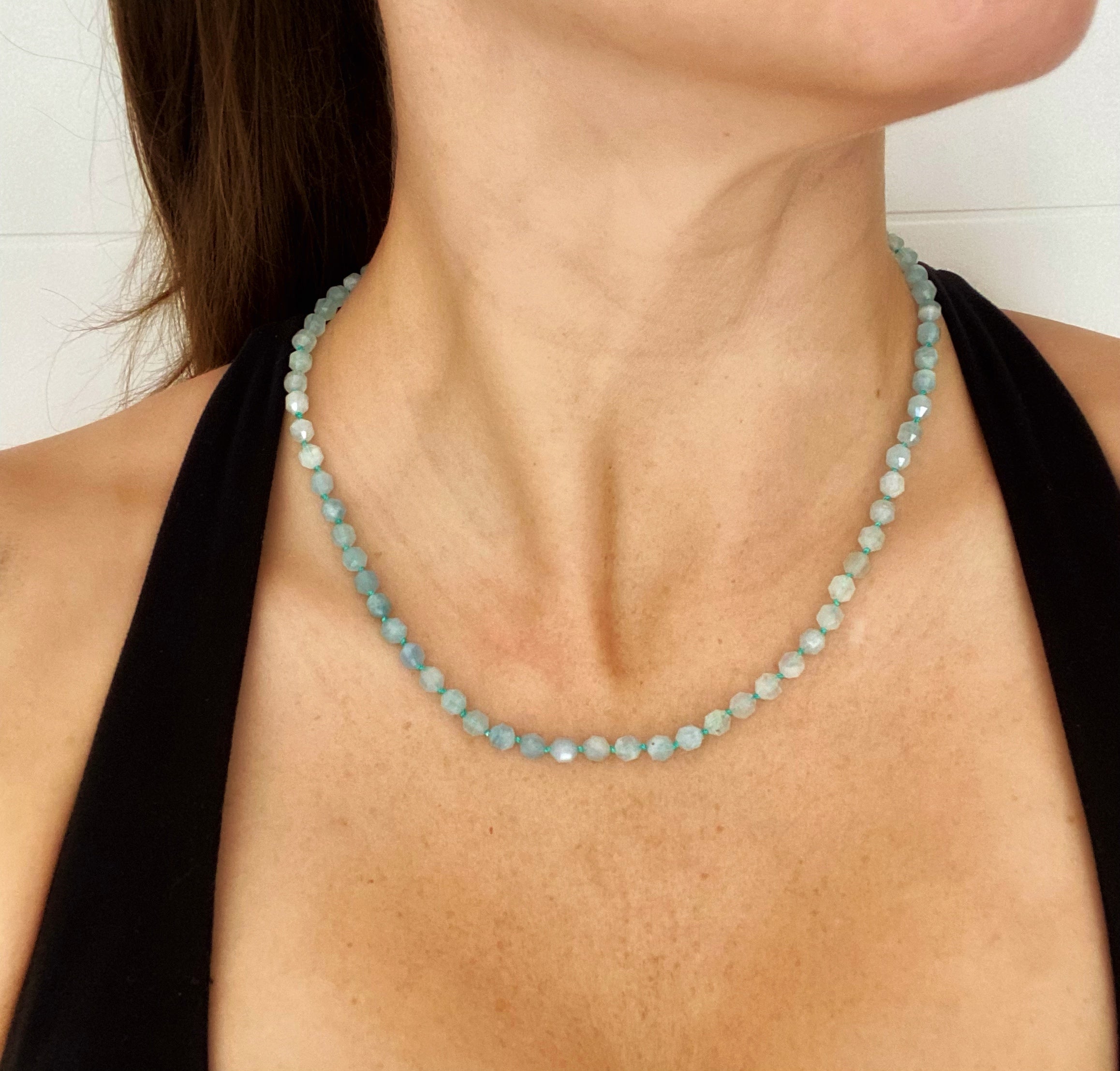 Aquamarine Knotted Necklace