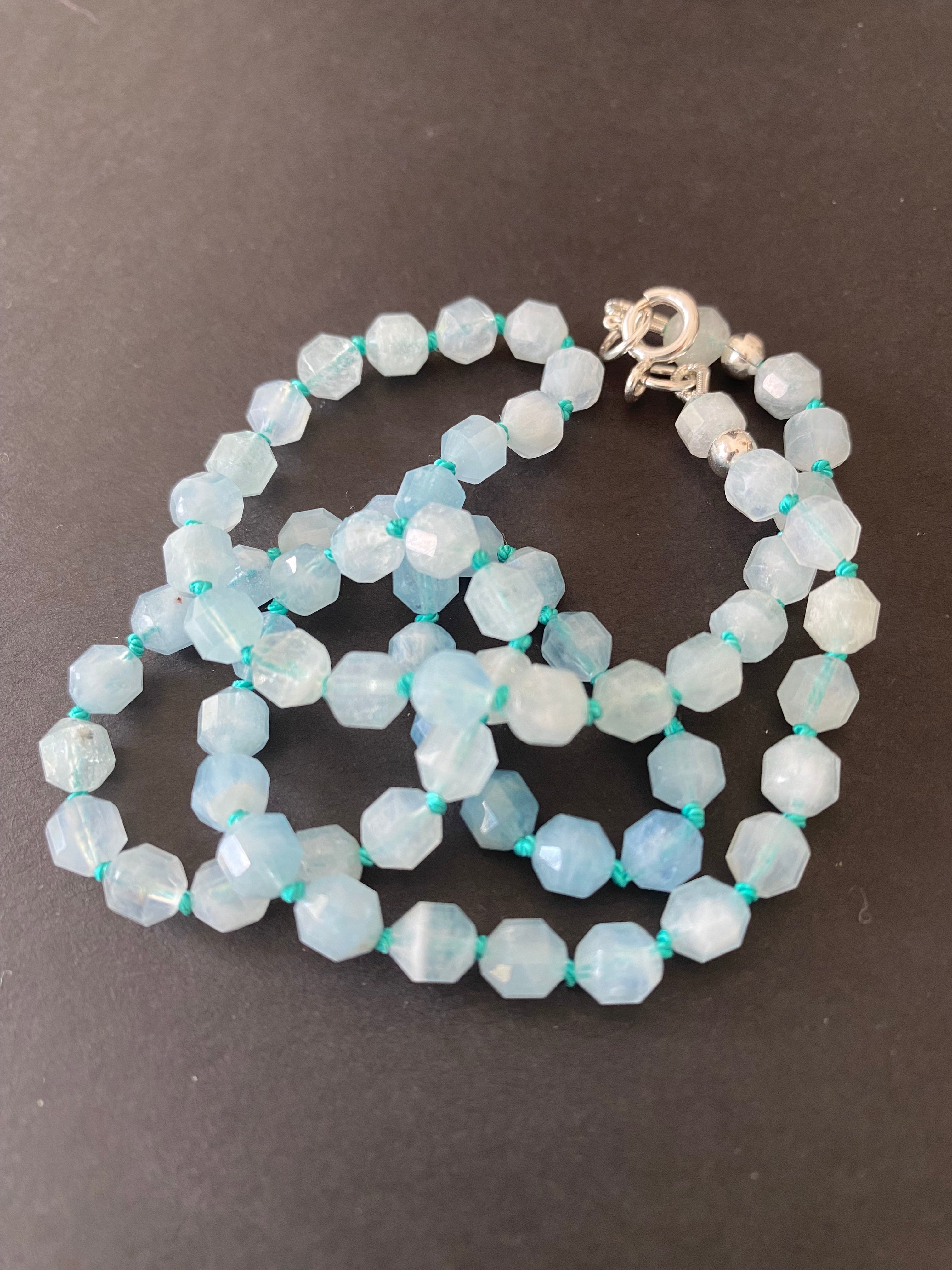 Aquamarine Knotted Necklace