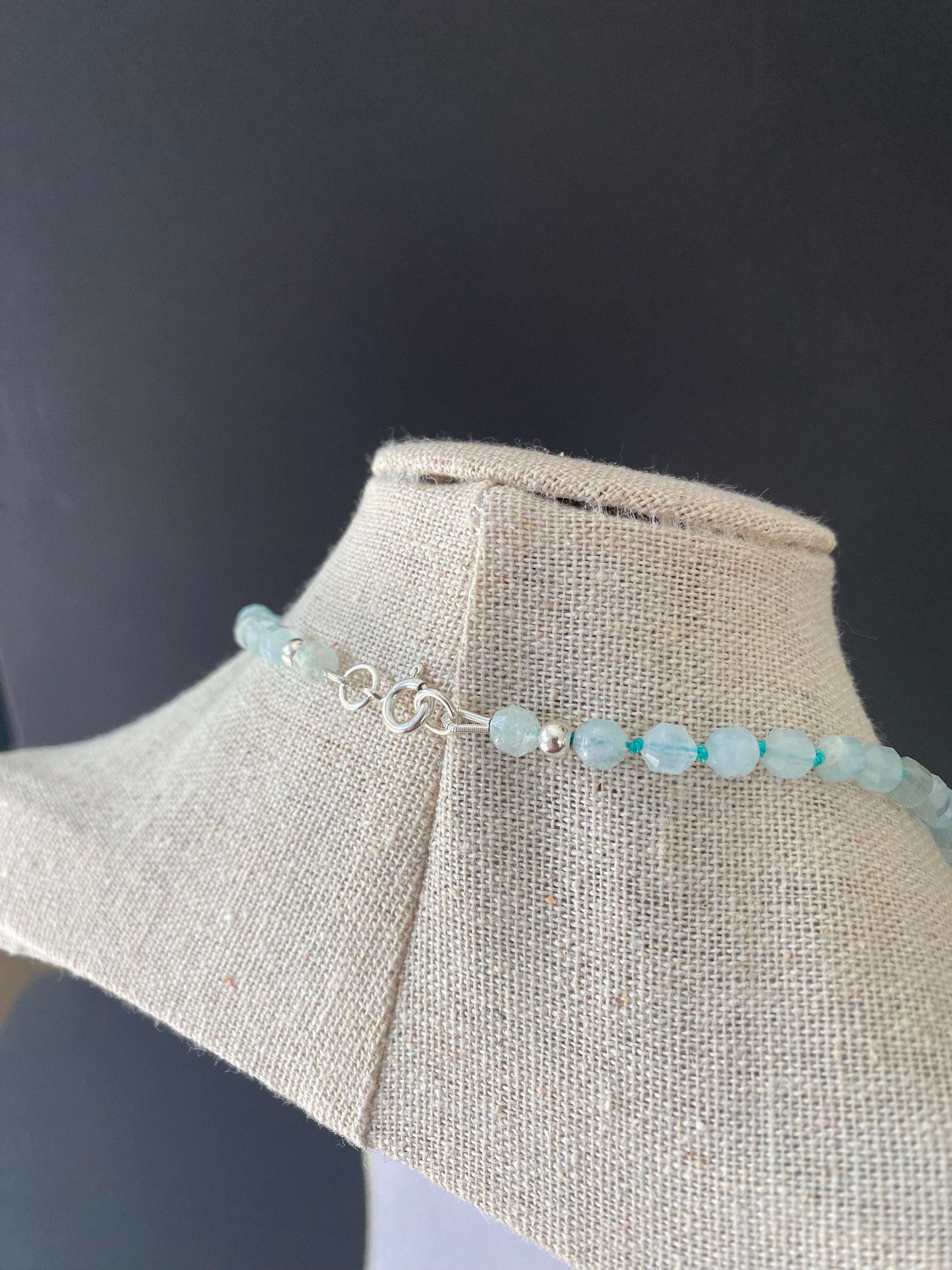 Aquamarine Knotted Necklace