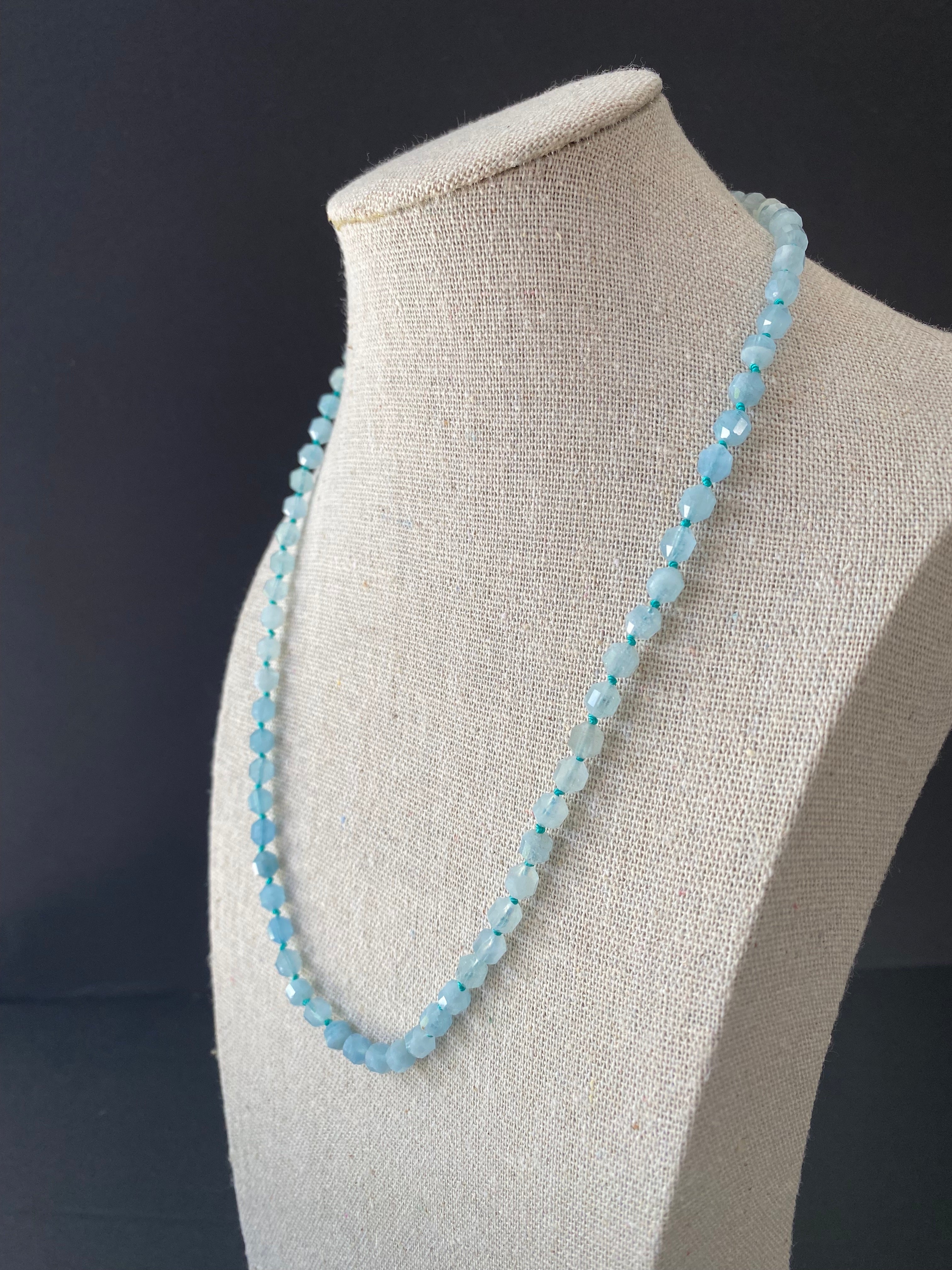 Aquamarine Knotted Necklace