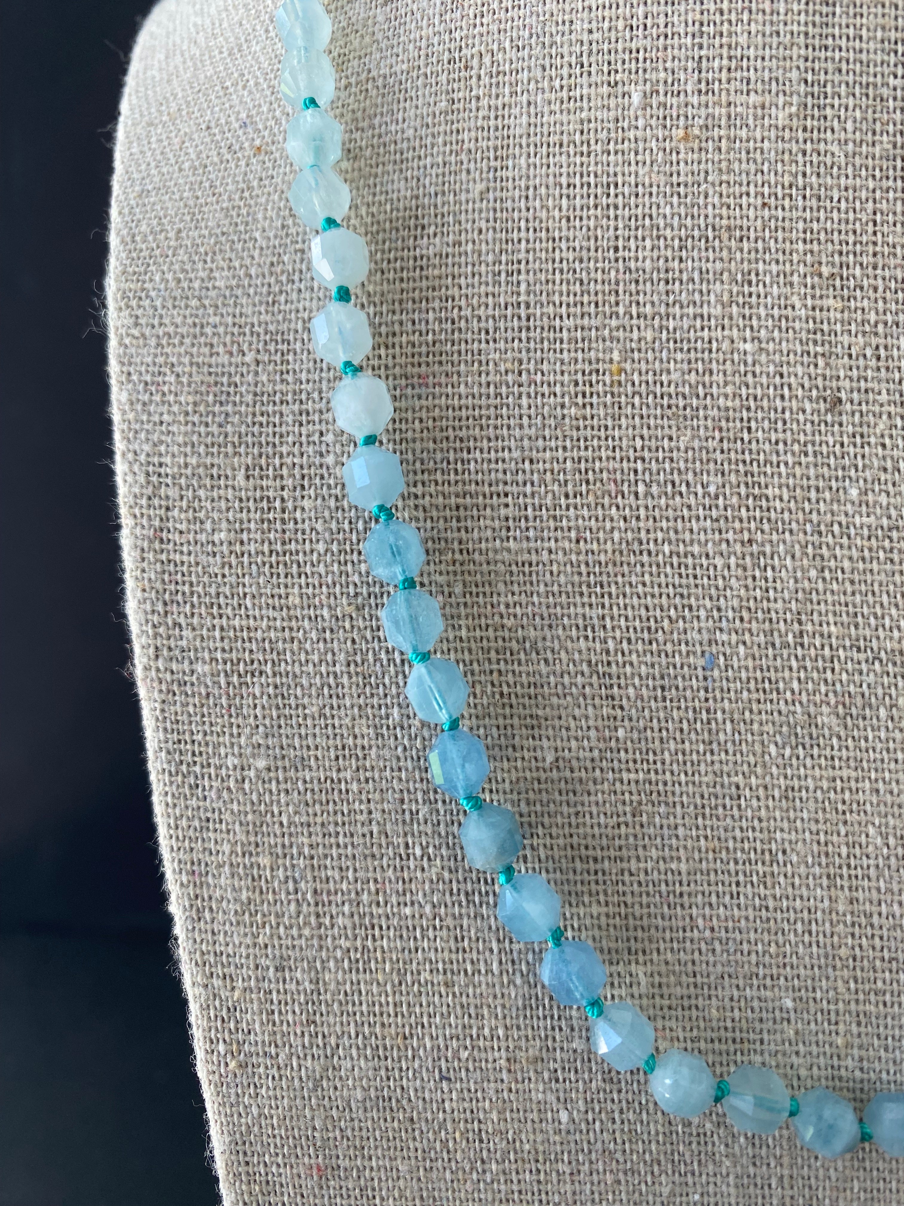 Aquamarine Knotted Necklace