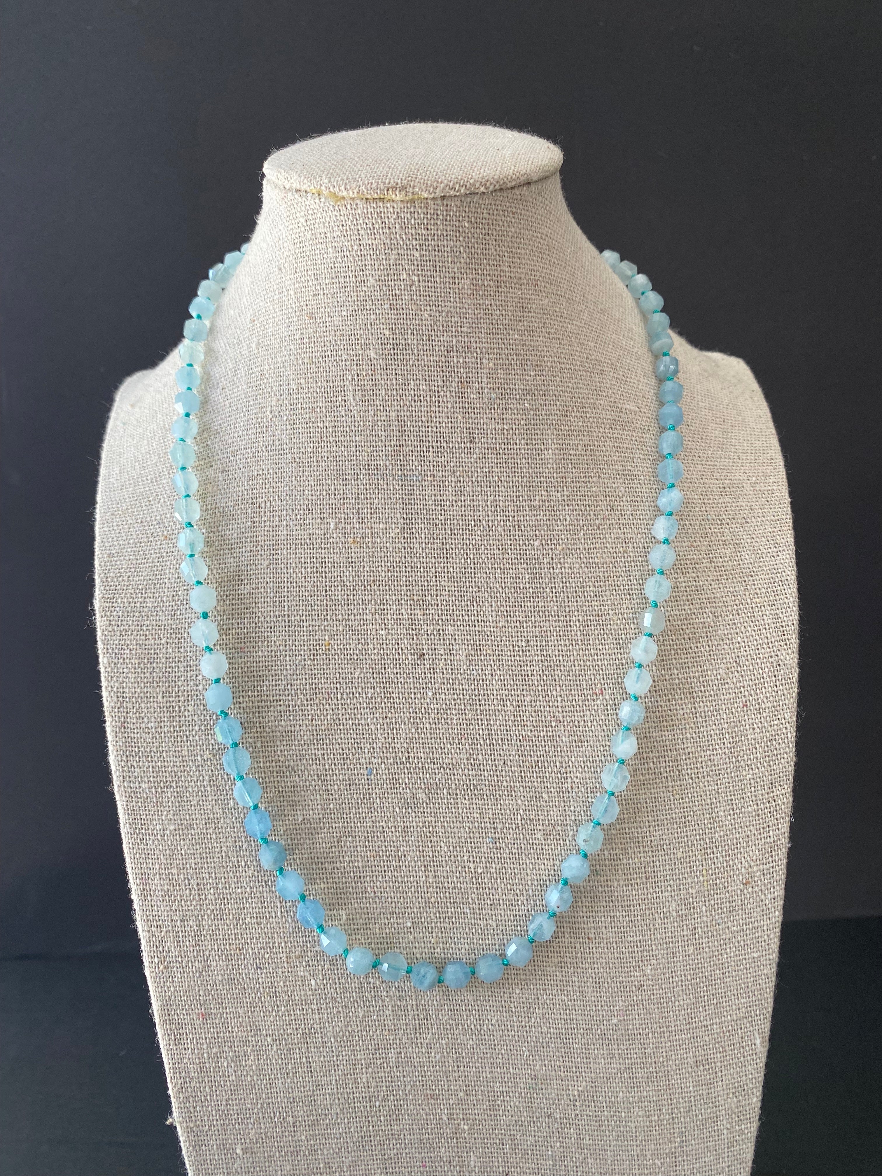 Aquamarine Knotted Necklace