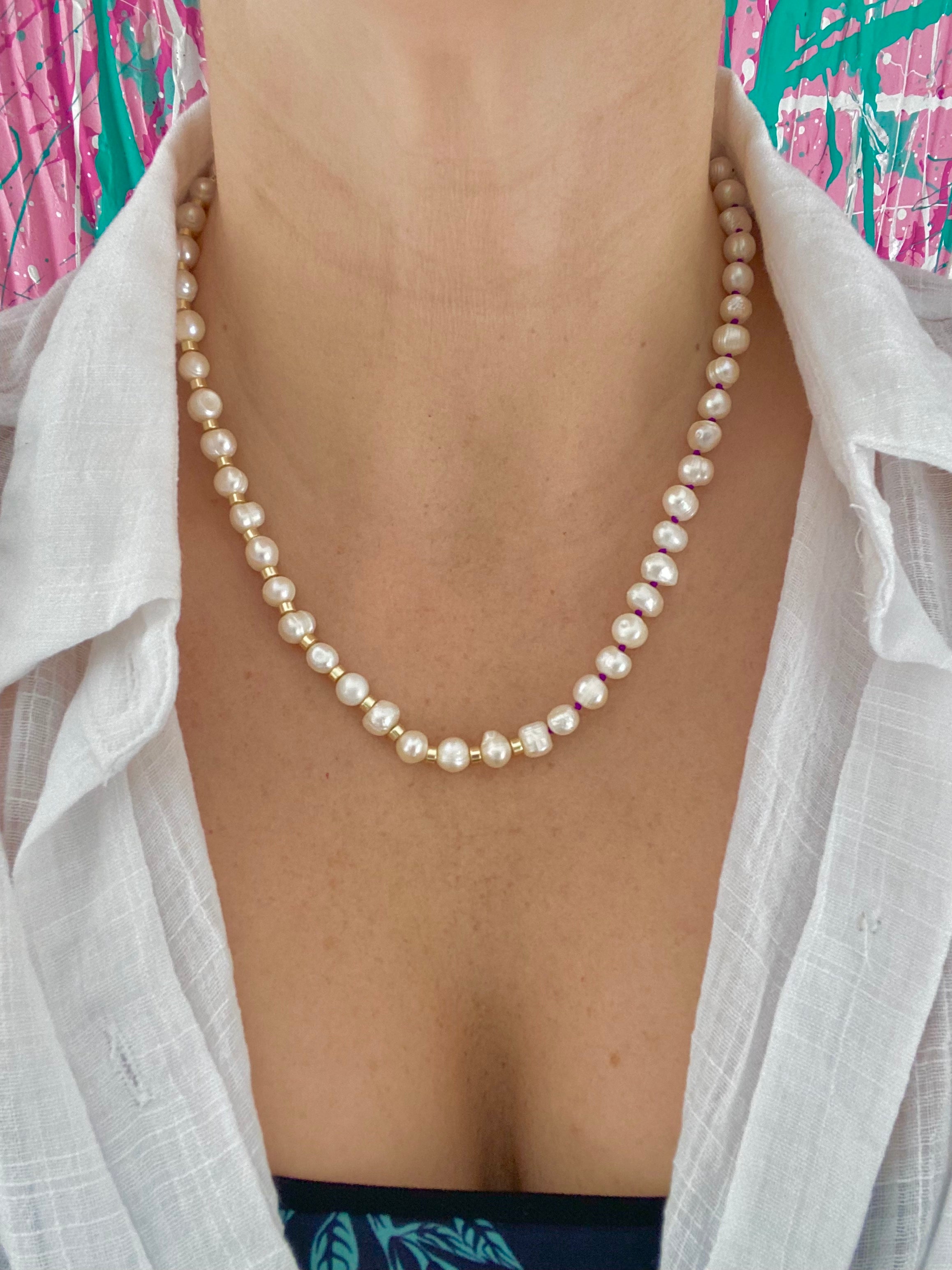 Purple on sale pearl necklace